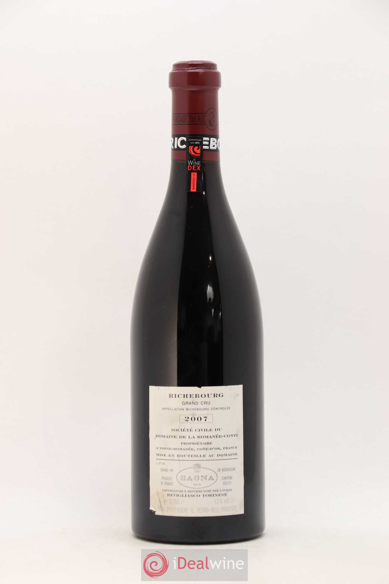 Richebourg Grand Cru Domaine de la Romanée-Conti 2007 - Lot de 1 bouteille - 1