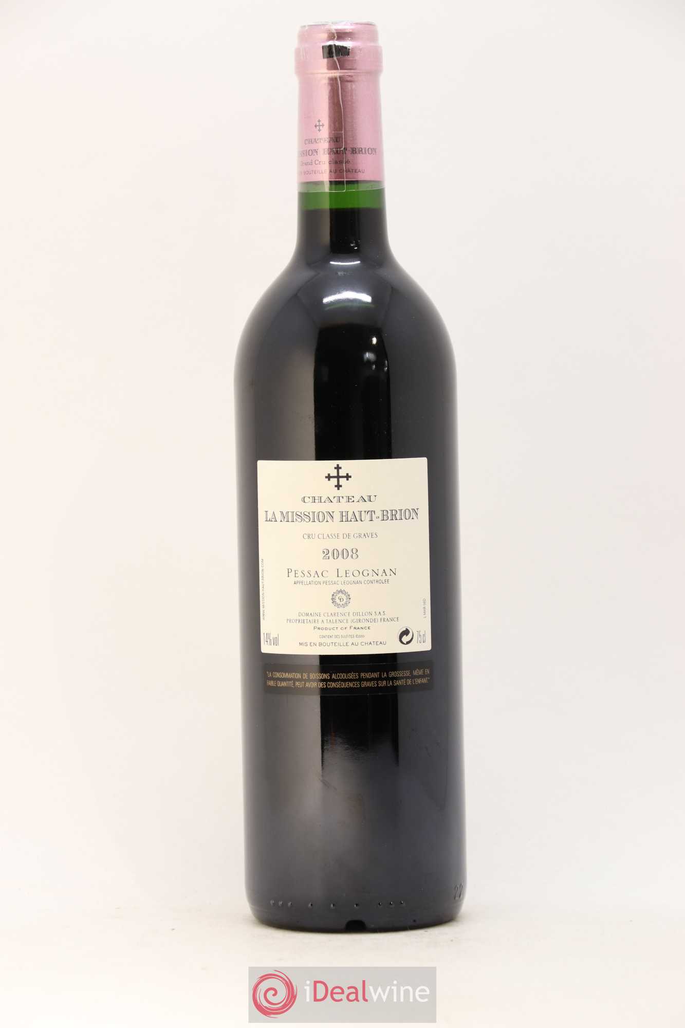 Château la Mission Haut-Brion Cru Classé de Graves 2008 - Lot de 1 bouteille - 1