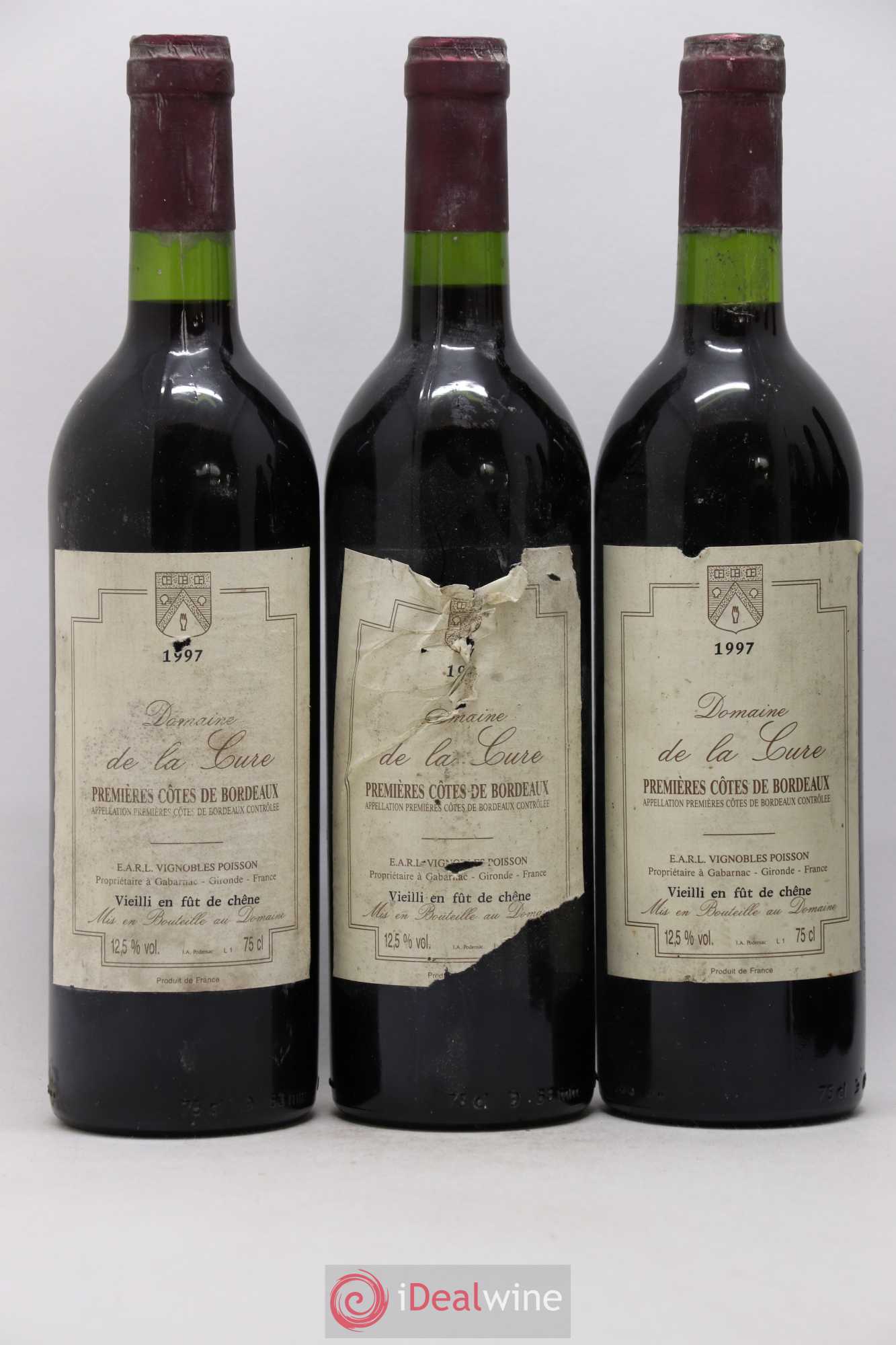 Premières Côtes de Bordeaux Domaine de la Cure 1997 - Lot de 6 bouteilles - 1