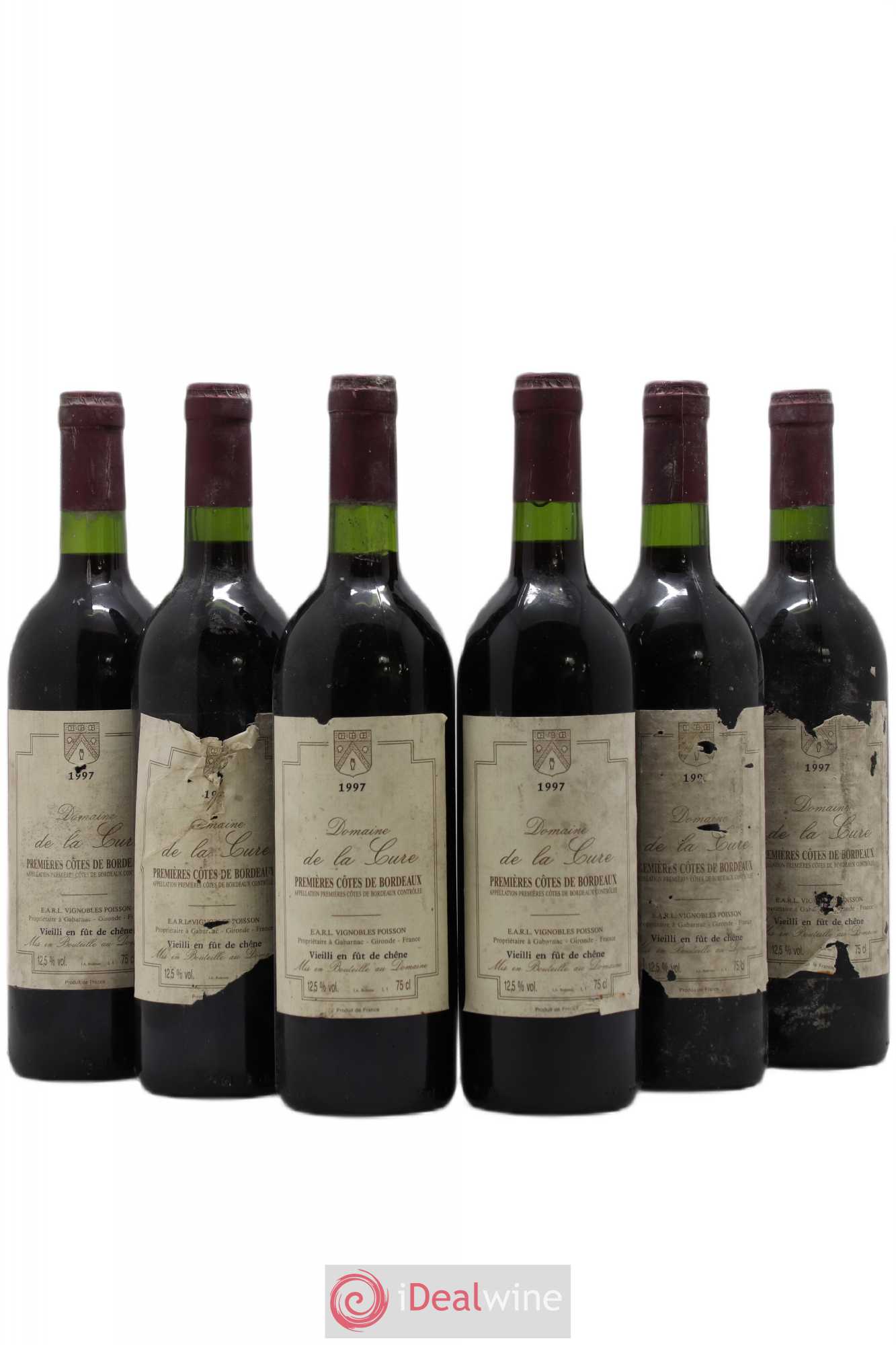 Premières Côtes de Bordeaux Domaine de la Cure 1997 - Lot de 6 bouteilles - 0