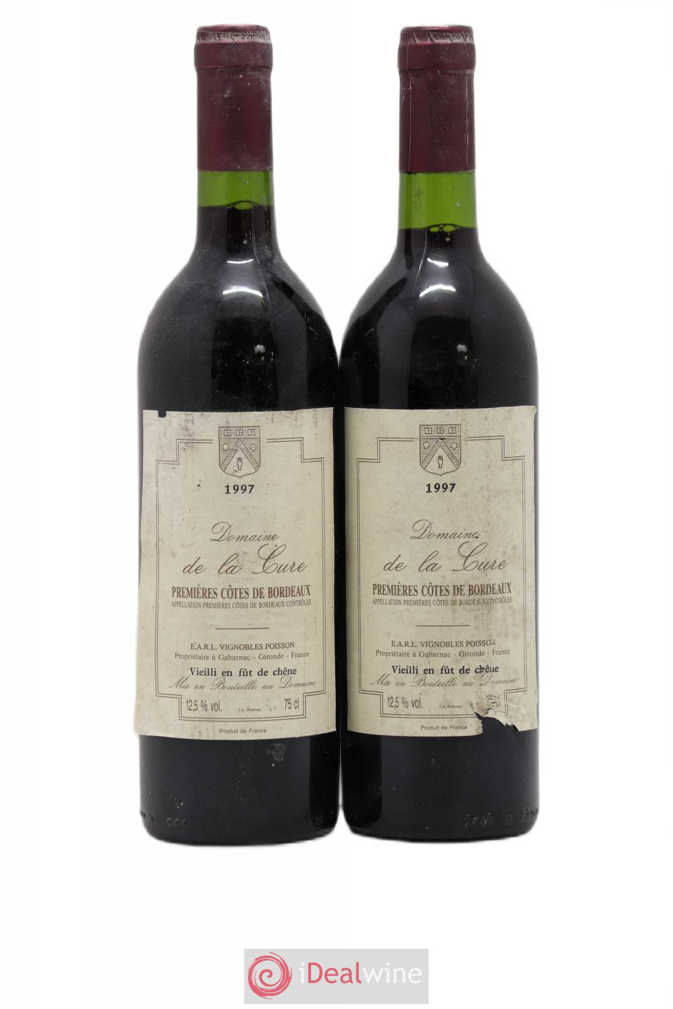 Premières Côtes de Bordeaux Domaine de la Cure 1997 - Posten von 2 Flaschen - 0
