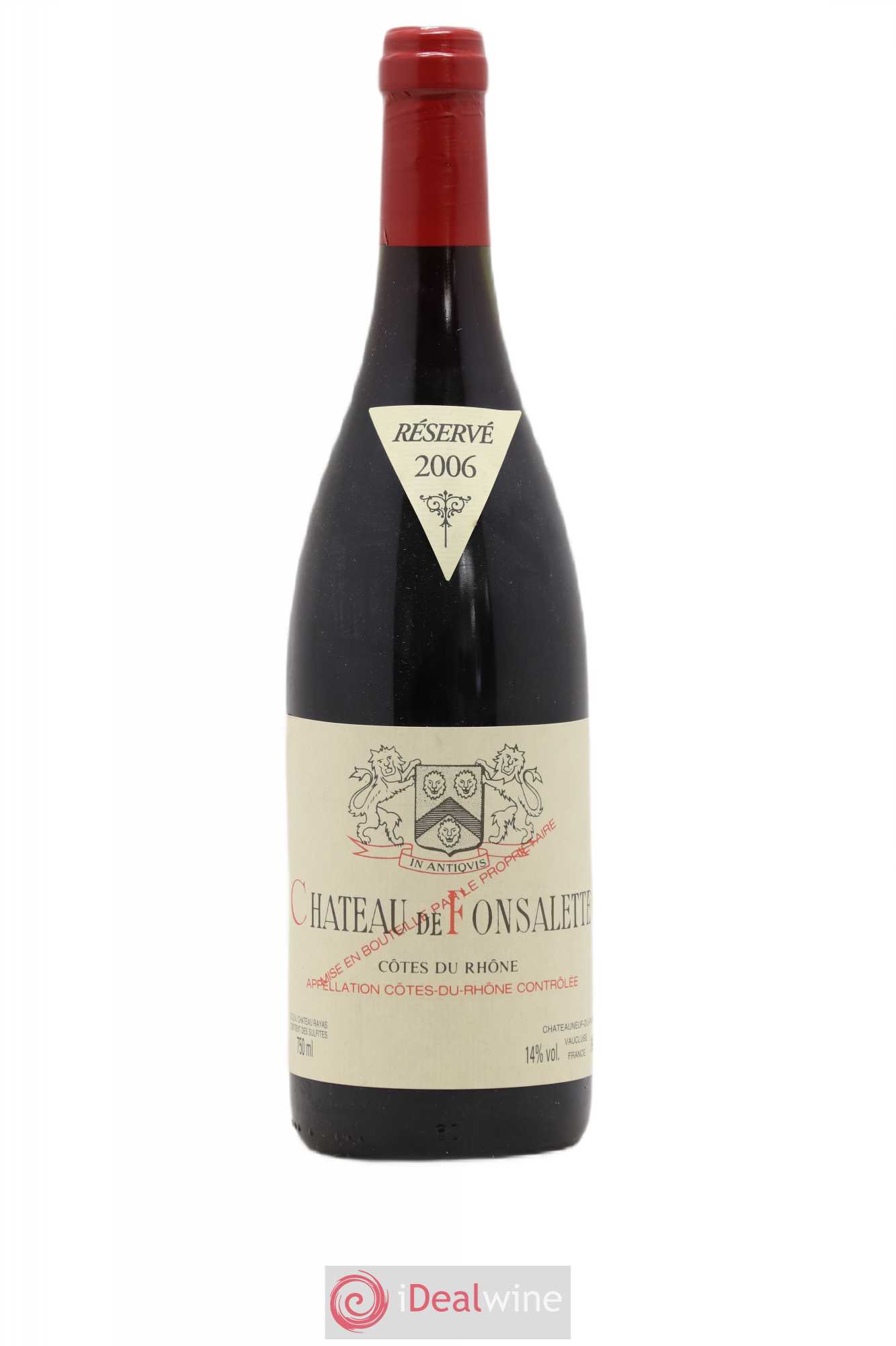 Côtes-du-Rhône Château de Fonsalette Emmanuel Reynaud 2006 - Lot de 1 bouteille - 0