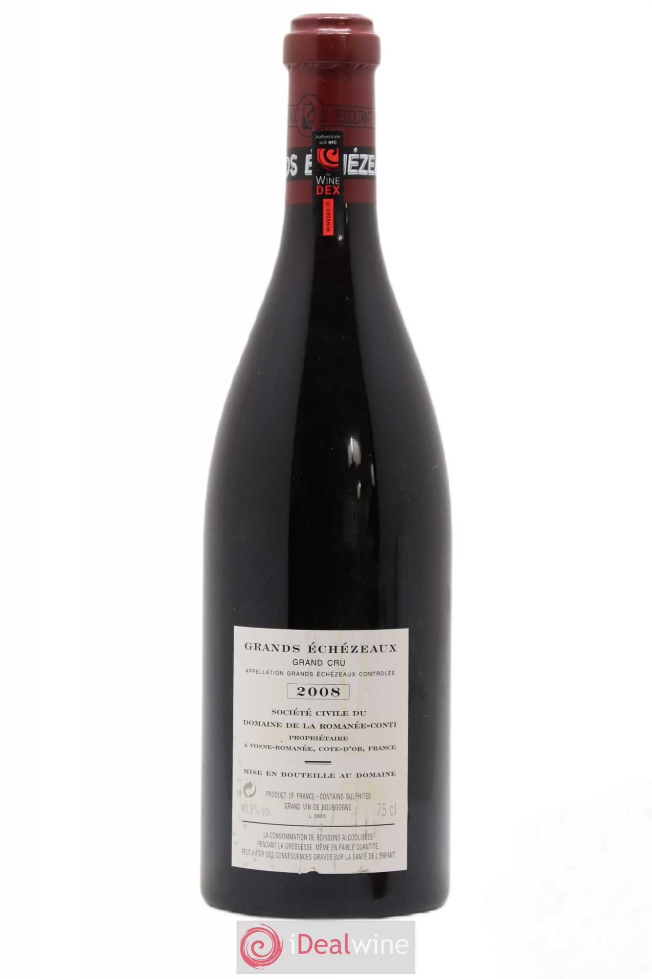 Grands-Echezeaux Grand Cru Domaine de la Romanée-Conti 2008 - Lot de 1 bouteille - 1