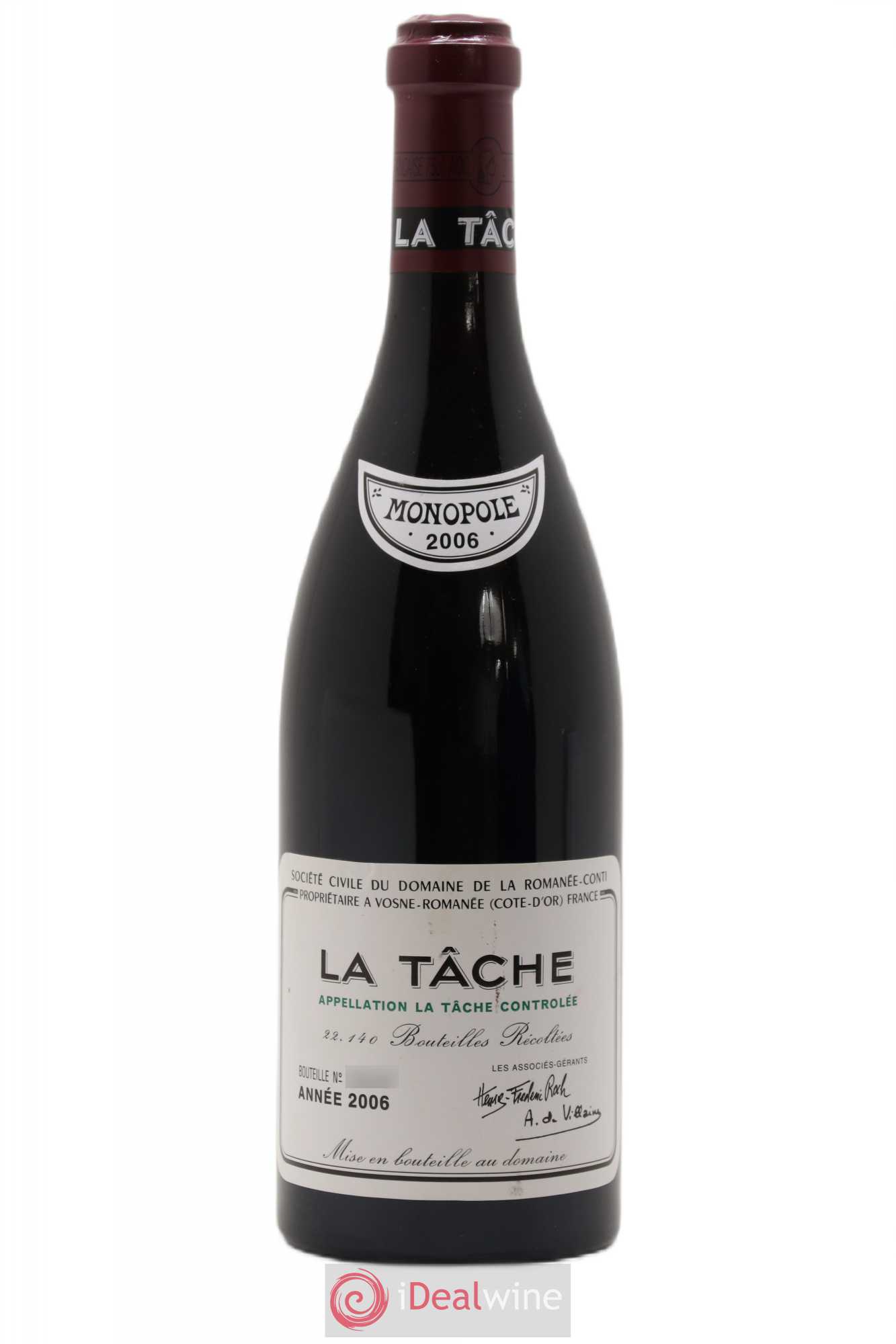 La Tâche Grand Cru Domaine de la Romanée-Conti 2006 - Lot de 1 bouteille - 0