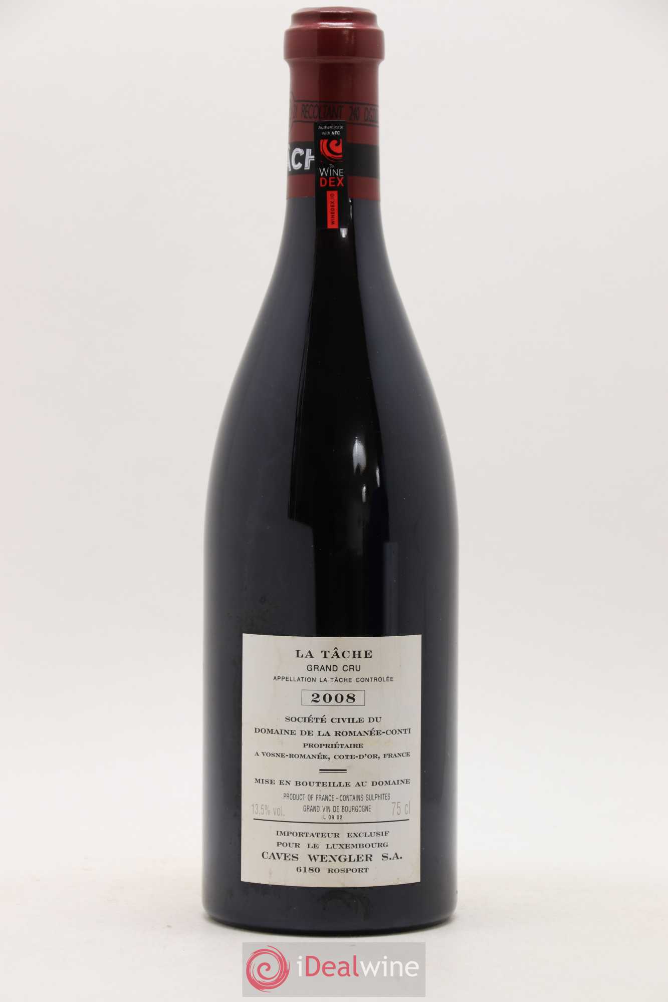 La Tâche Grand Cru Domaine de la Romanée-Conti 2008 - Lot de 1 bouteille - 1