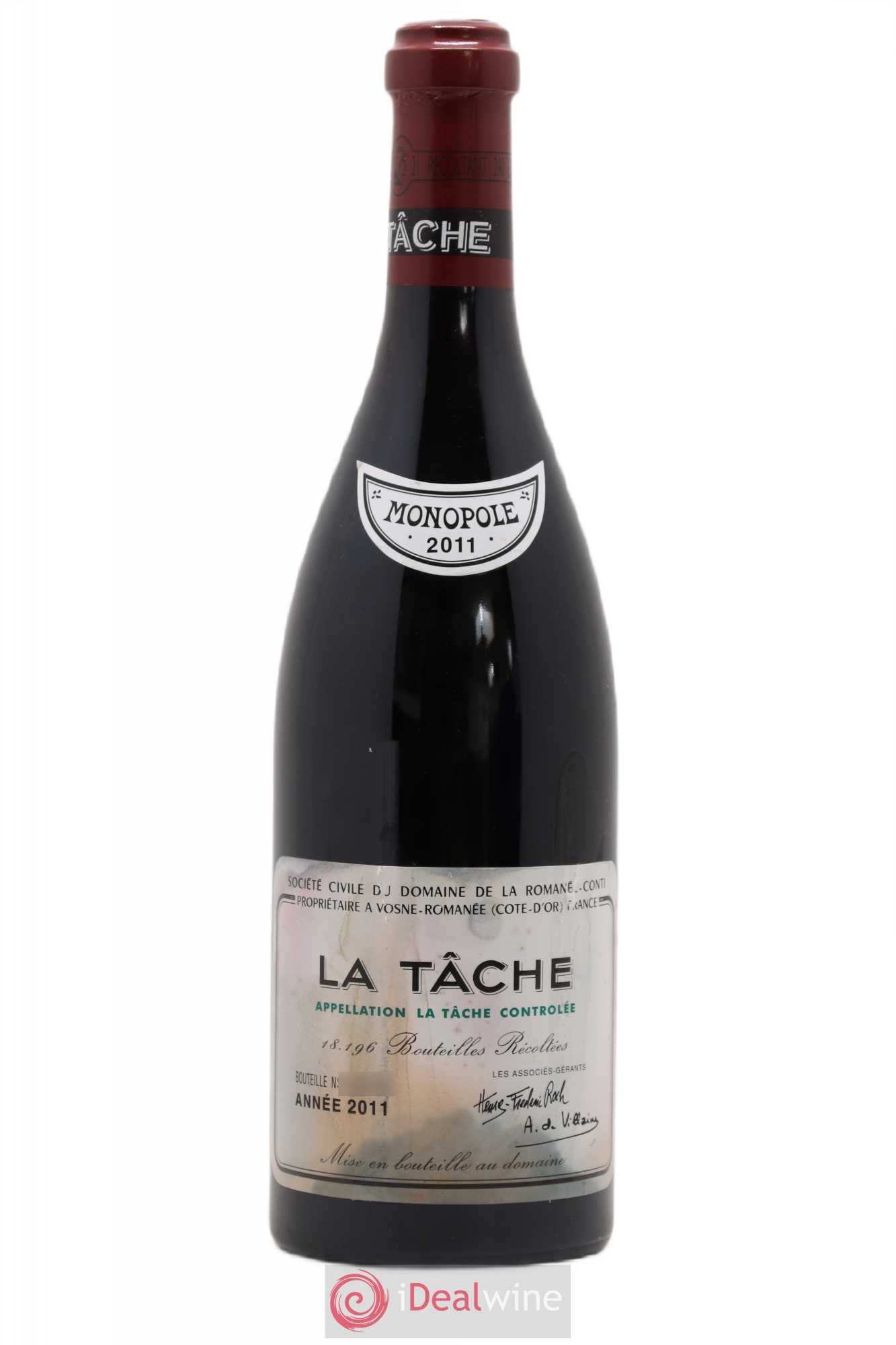 La Tâche Grand Cru Domaine de la Romanée-Conti 2011 - Lot de 1 bouteille - 0