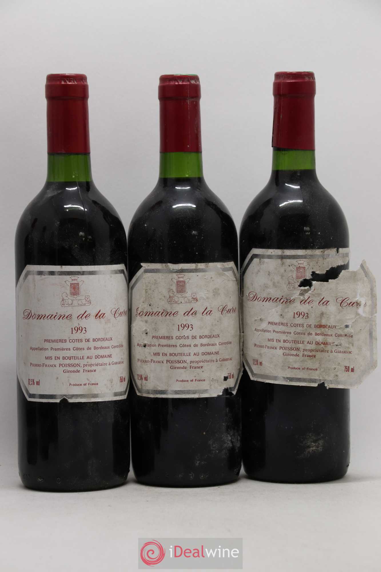 Premières Côtes de Bordeaux Domaine de la Cure 1993 - Lot de 6 bouteilles - 1