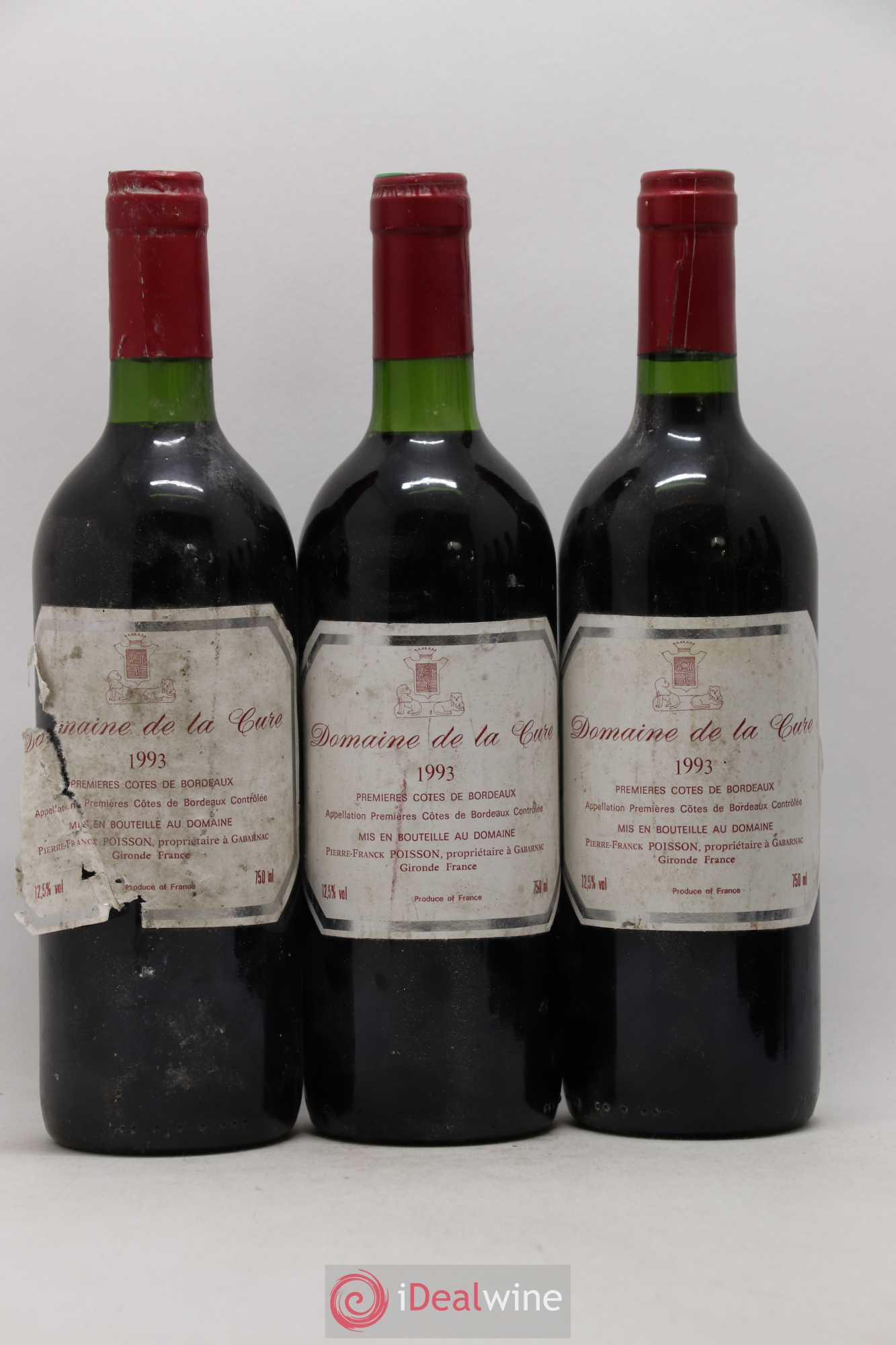 Premières Côtes de Bordeaux Domaine de la Cure 1993 - Lot de 6 bouteilles - 2