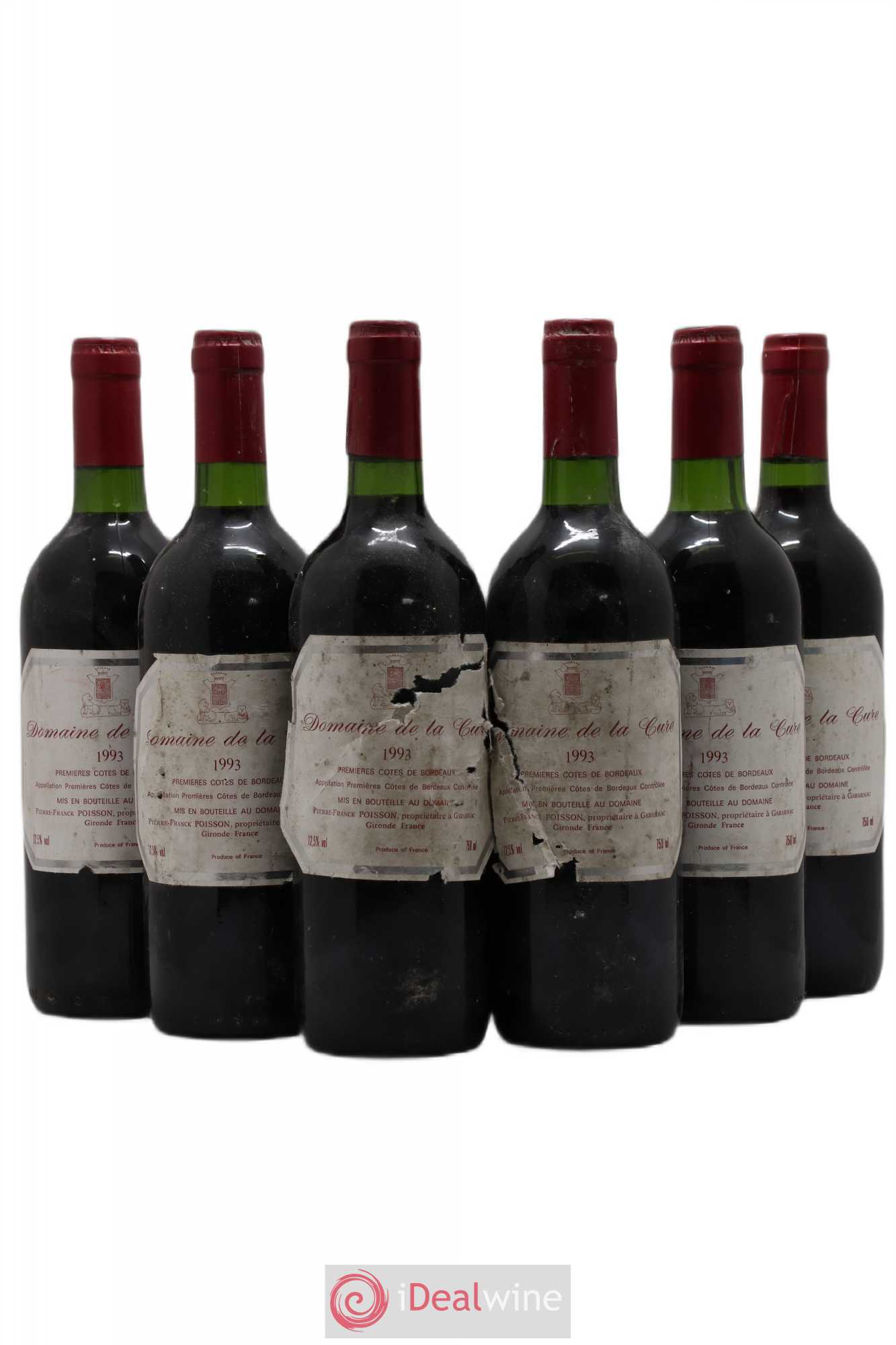 Premières Côtes de Bordeaux Domaine de la Cure 1993 - Lot de 6 bouteilles - 0