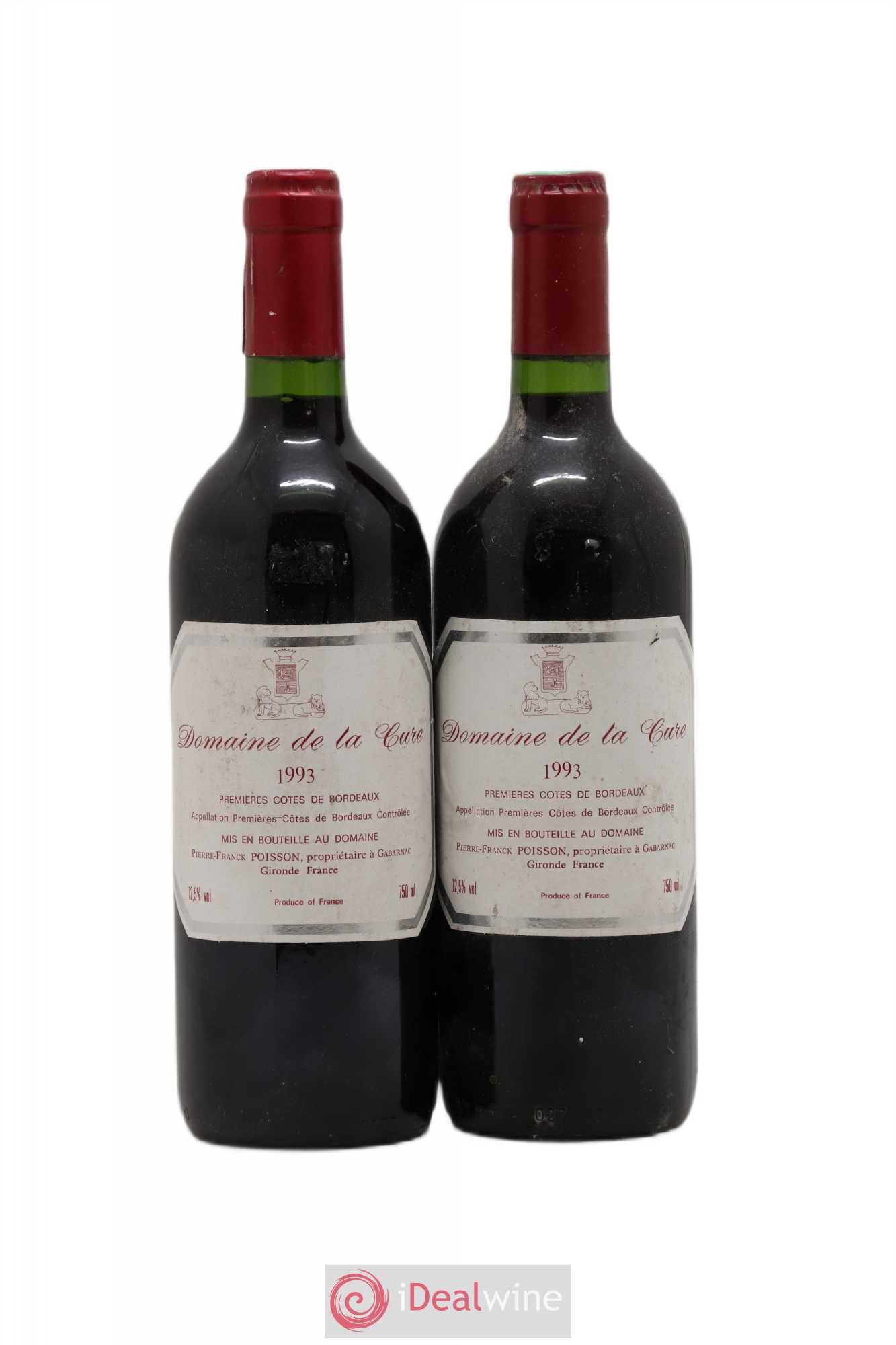 Premières Côtes de Bordeaux Domaine de la Cure 1993 - Lot de 2 bouteilles - 0