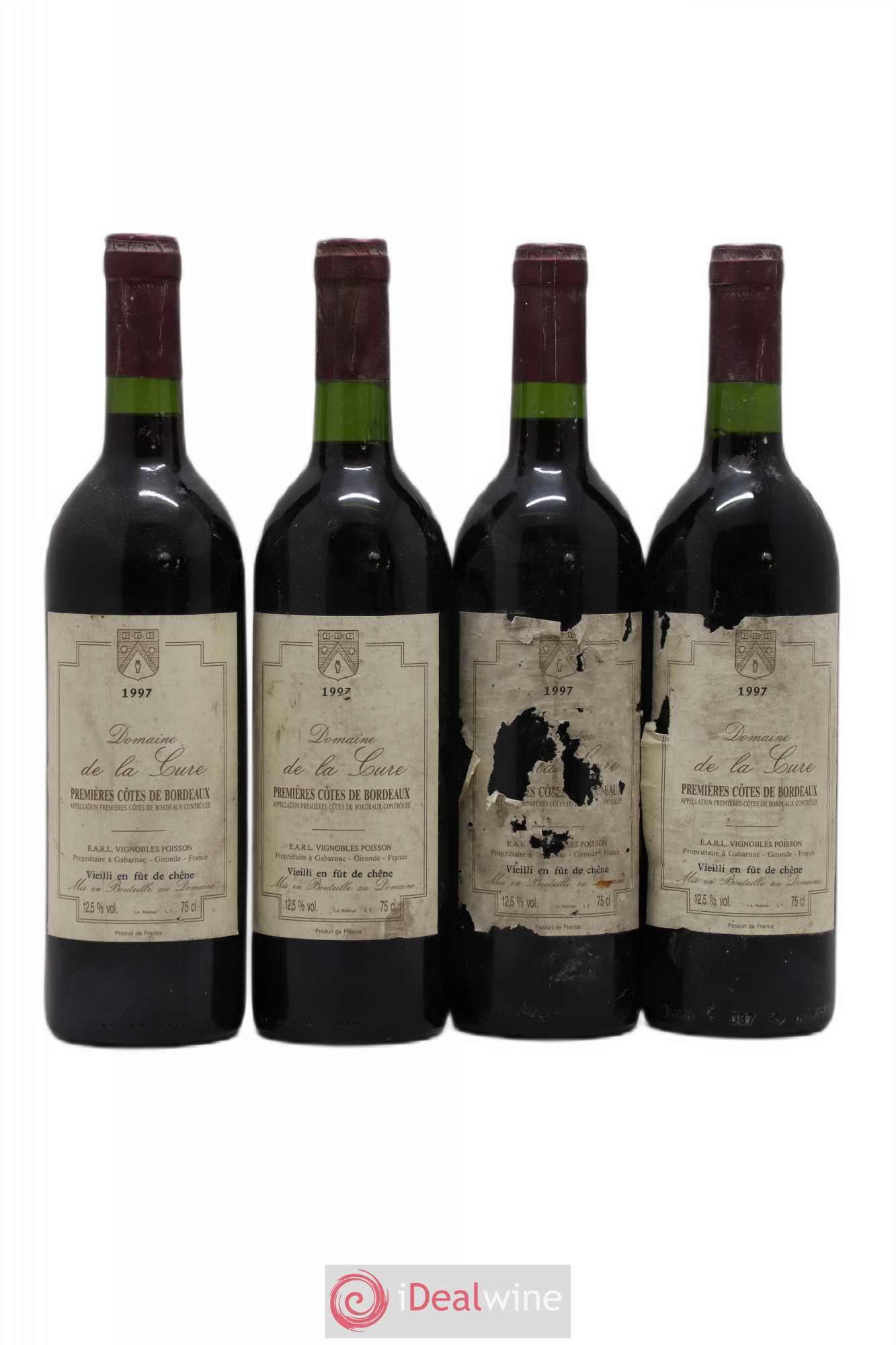 Premières Côtes de Bordeaux Domaine de la Cure 1997 - Posten von 4 Flaschen - 0