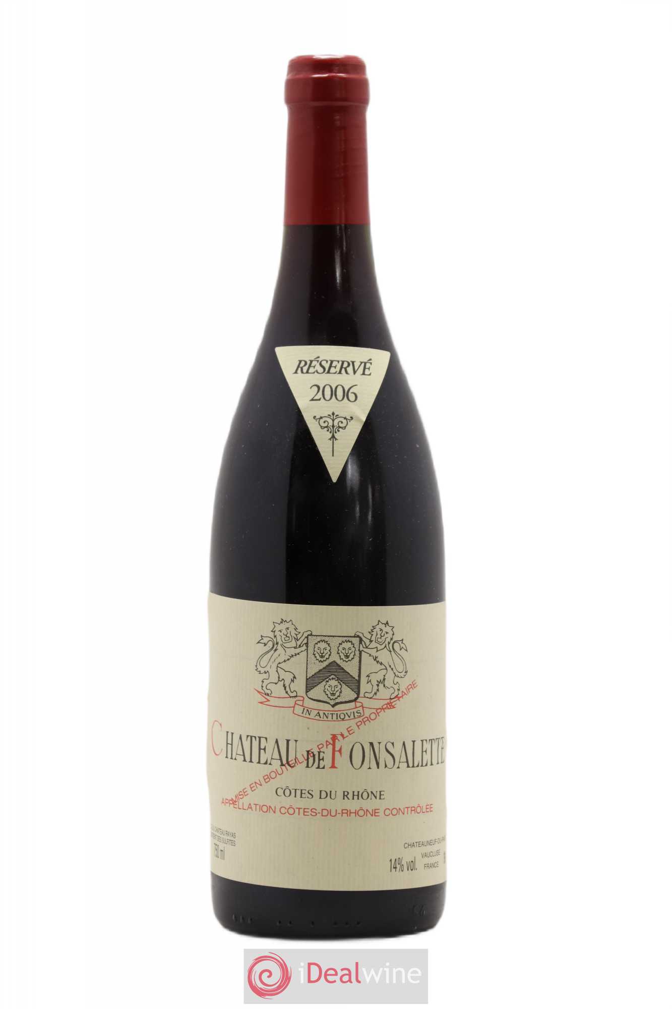 Côtes-du-Rhône Château de Fonsalette Emmanuel Reynaud 2006 - Lot de 1 bouteille - 0