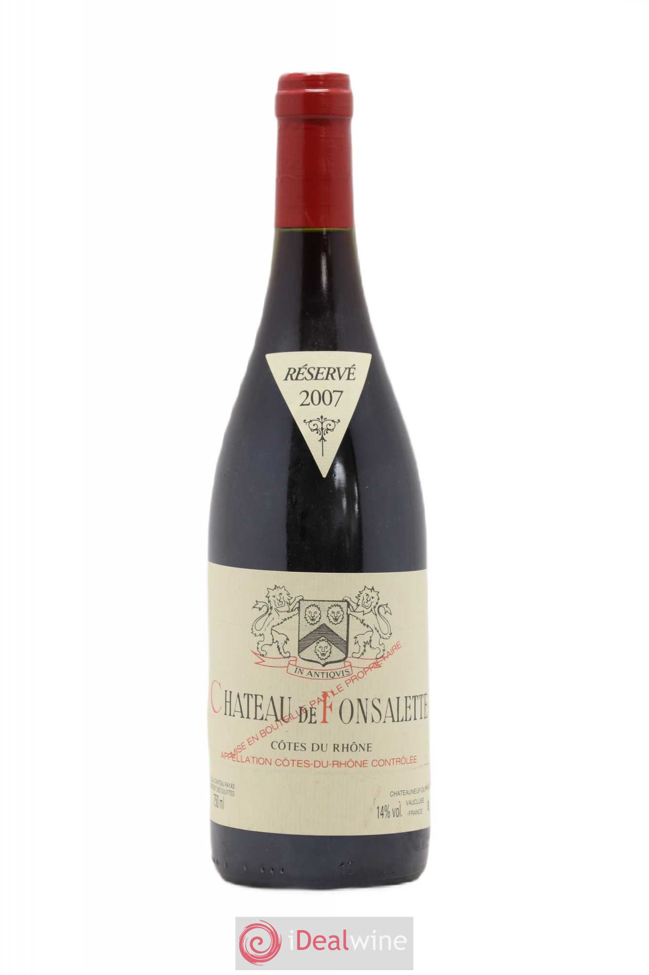 Côtes-du-Rhône Château de Fonsalette Emmanuel Reynaud 2007 - Lot de 1 bouteille - 0