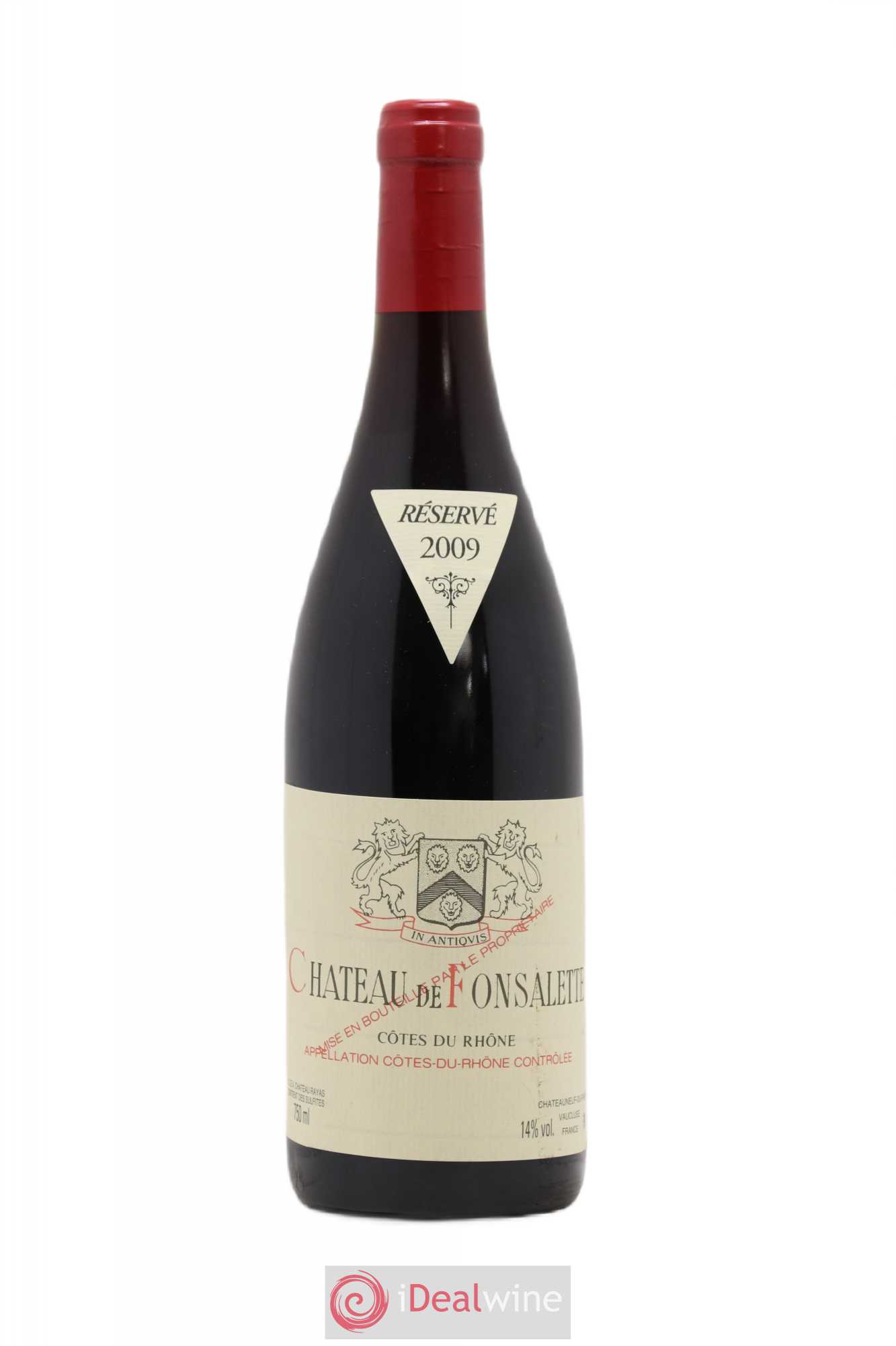 Côtes-du-Rhône Château de Fonsalette Emmanuel Reynaud 2009 - Lot de 1 bouteille - 0