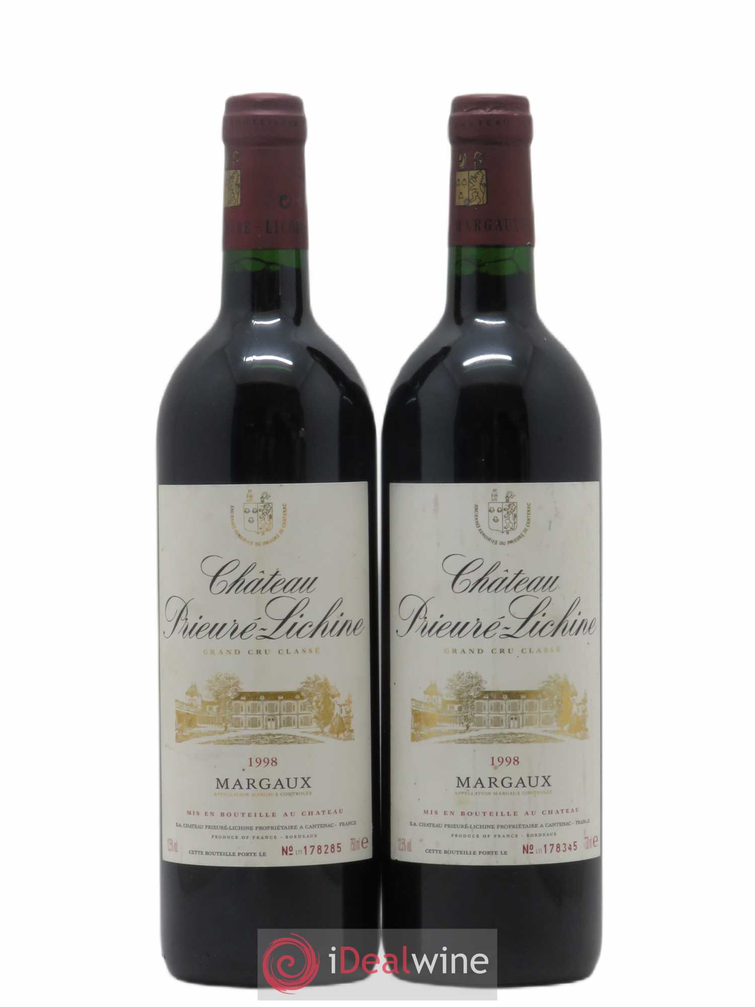 Château Prieuré Lichine 4ème Grand Cru Classé 1998 - Lot de 2 bouteilles - 0