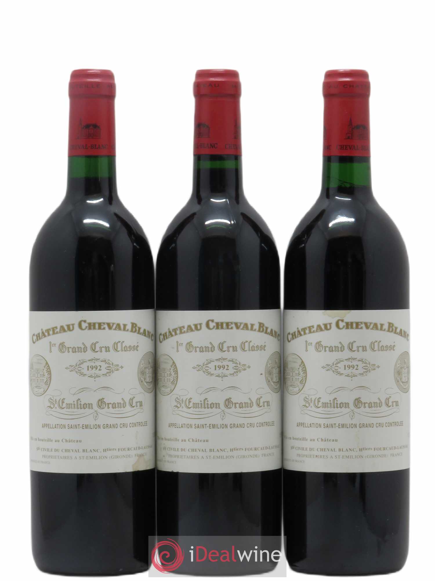 Château Cheval Blanc 1er Grand Cru Classé A 1992 - Lot de 3 bouteilles - 0