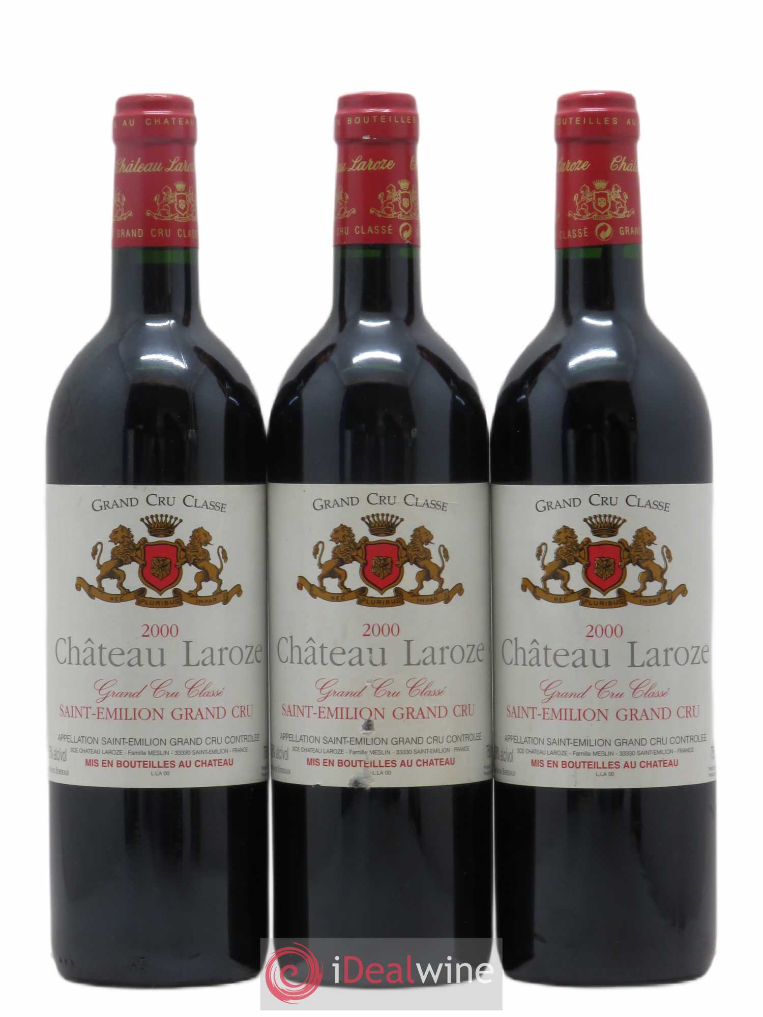 Château Laroze Grand Cru Classé 2000 - Lot de 3 bouteilles - 0