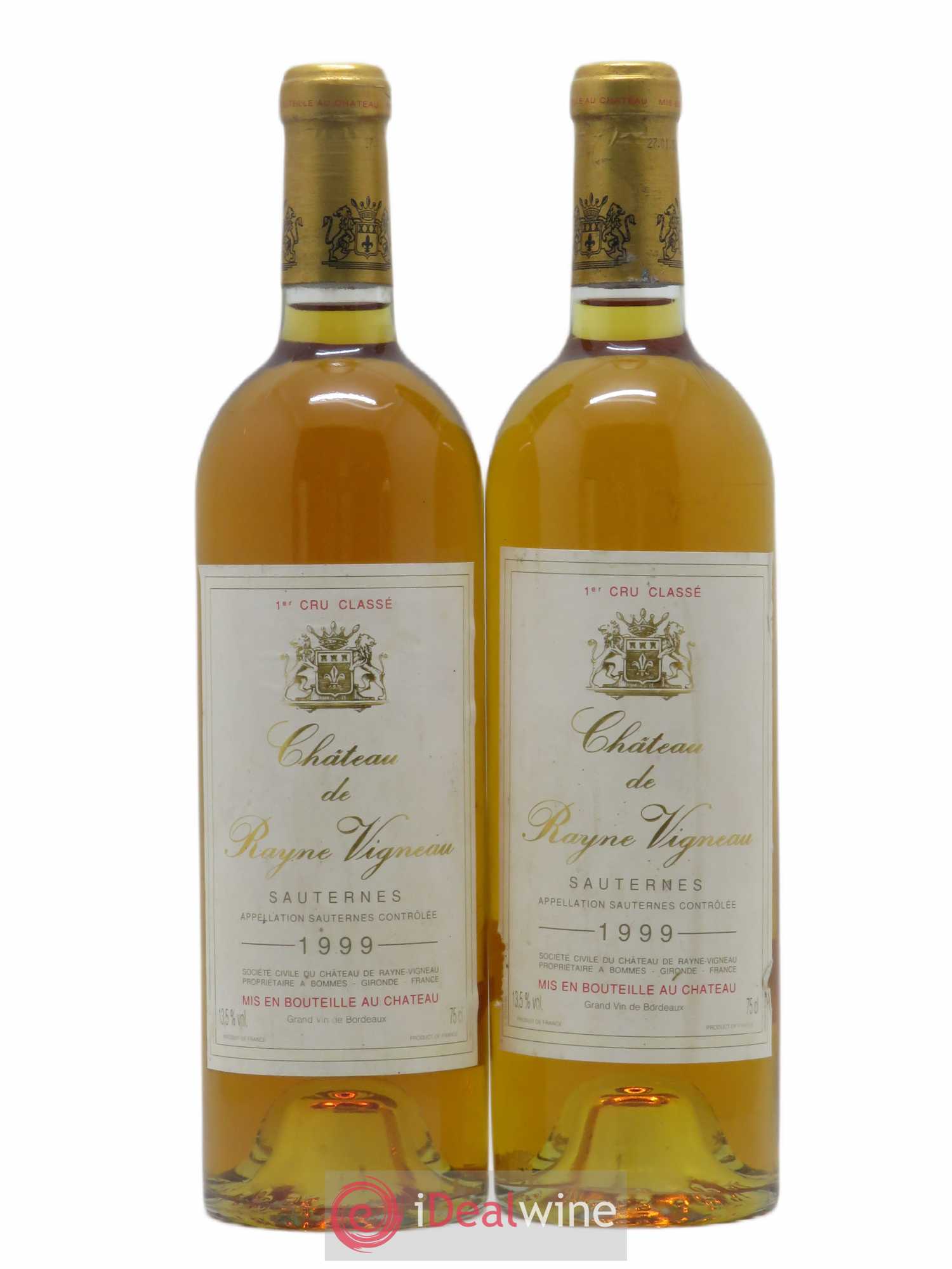 Château de Rayne Vigneau 1er Grand Cru Classé 1999 - Lotto di 2 bottiglie - 0