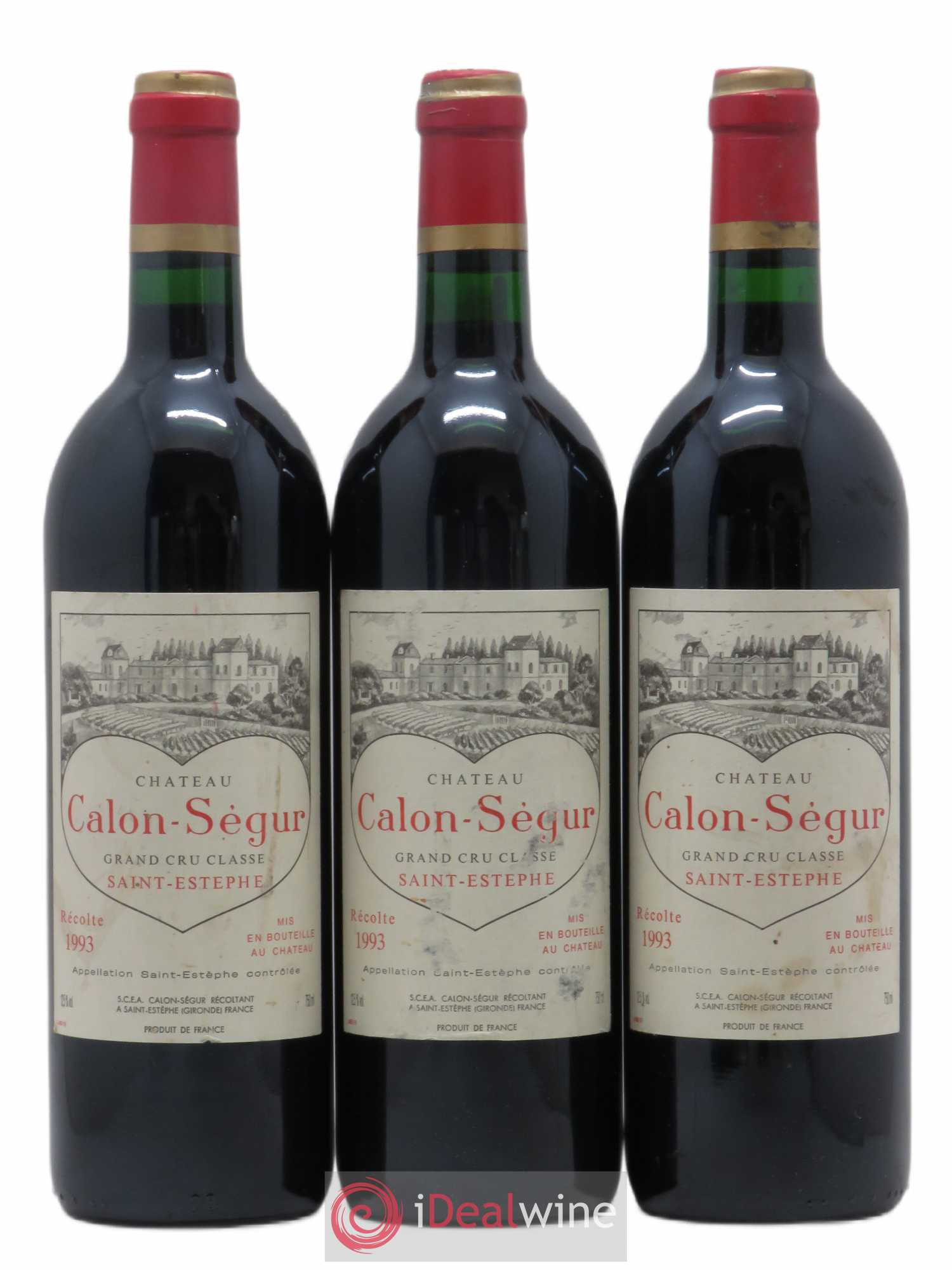 Château Calon Ségur 3ème Grand Cru Classé 1993 - Lot de 3 bouteilles - 0