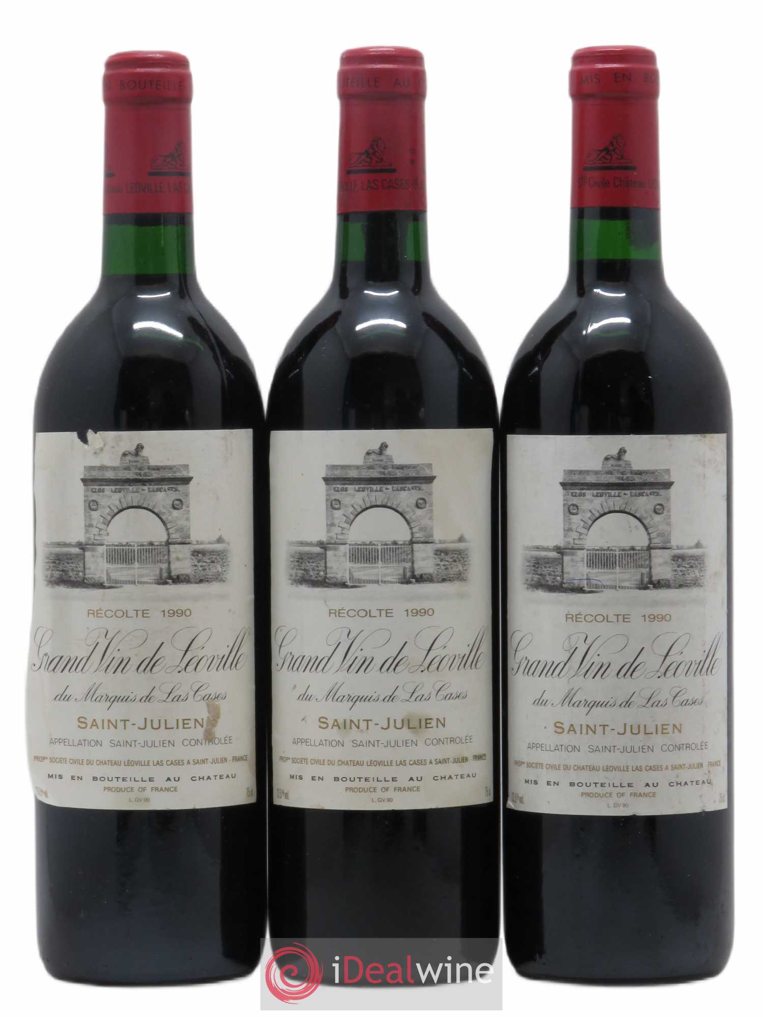 Château Léoville Las Cases 2ème Grand Cru Classé 1990 - Lot de 3 bouteilles - 0