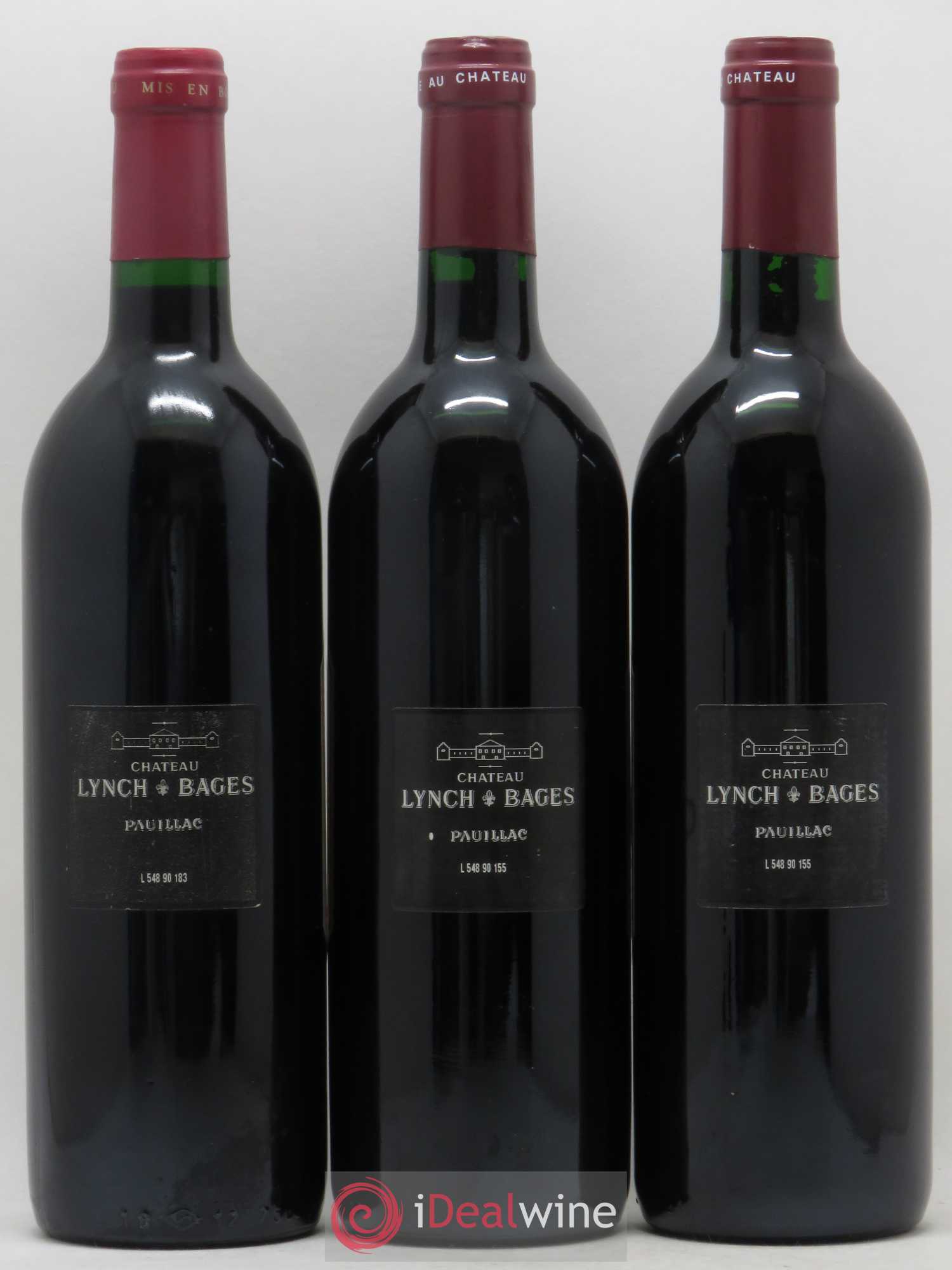 Château Lynch Bages 5ème Grand Cru Classé 1990 - Lot de 3 bouteilles - 1