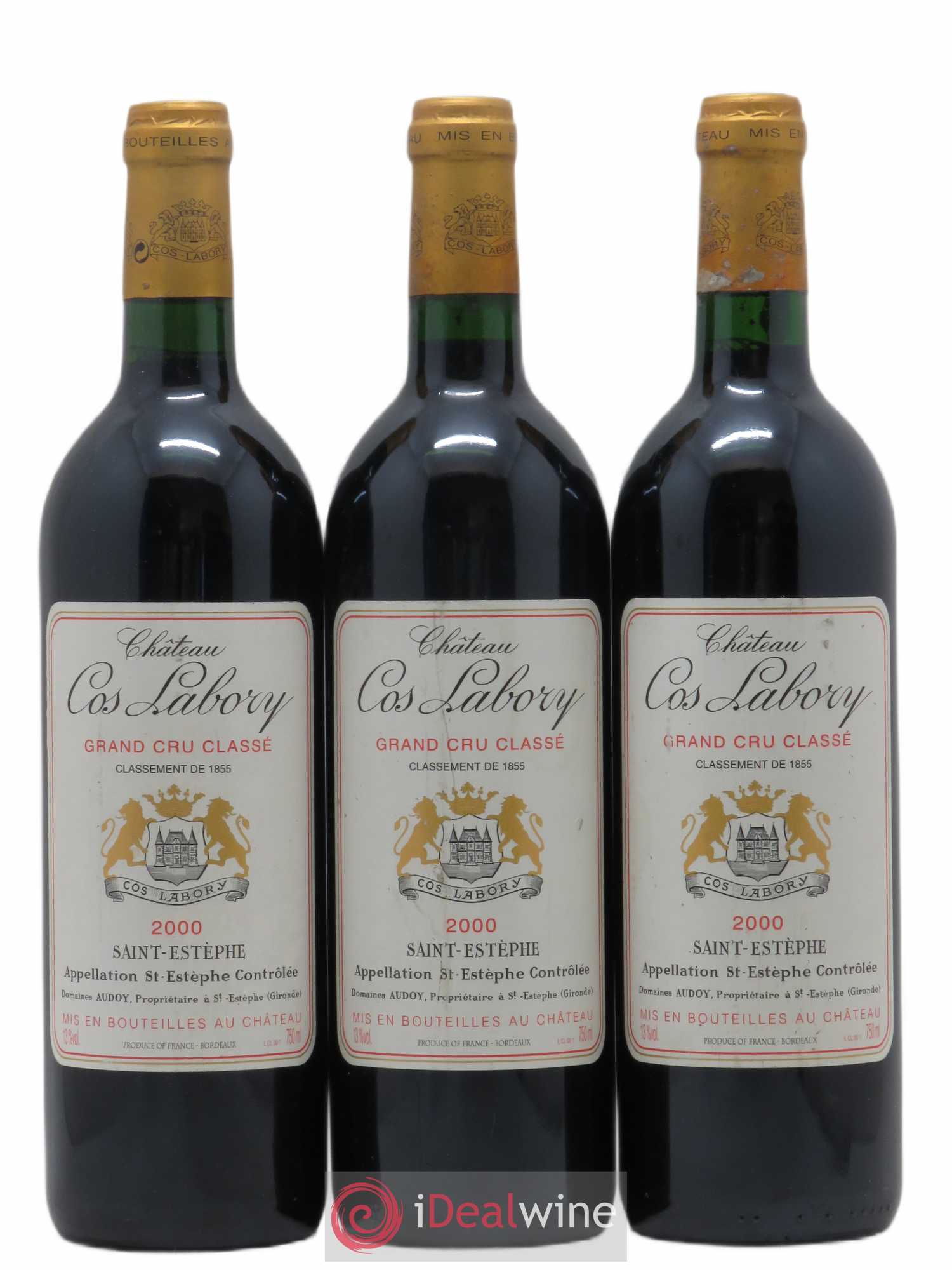 Château Cos Labory 5ème Grand Cru Classé 2000 - Lot de 3 bouteilles - 0