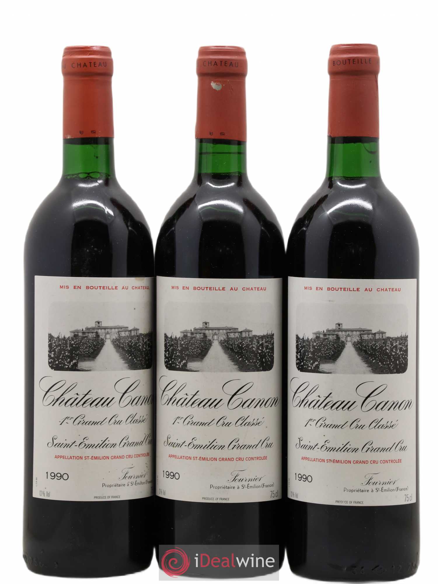 Château Canon 1er Grand Cru Classé B 1990 - Lot de 3 bouteilles - 0