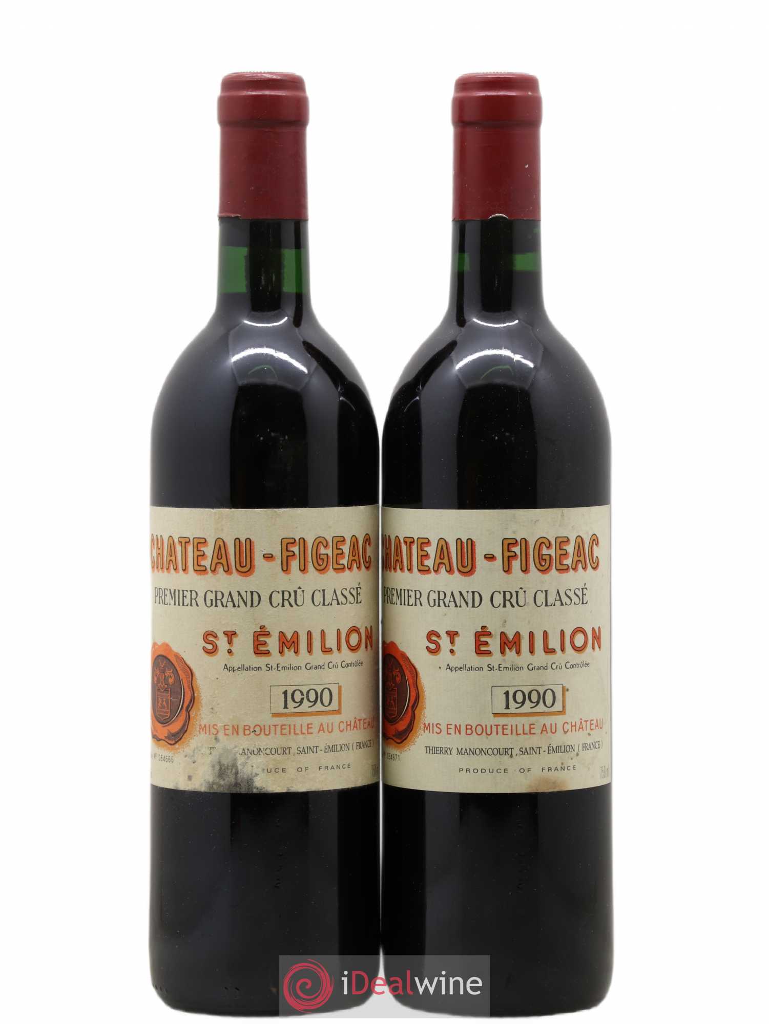 Château Figeac 1er Grand Cru Classé A 1990 - Lot de 2 bouteilles - 0