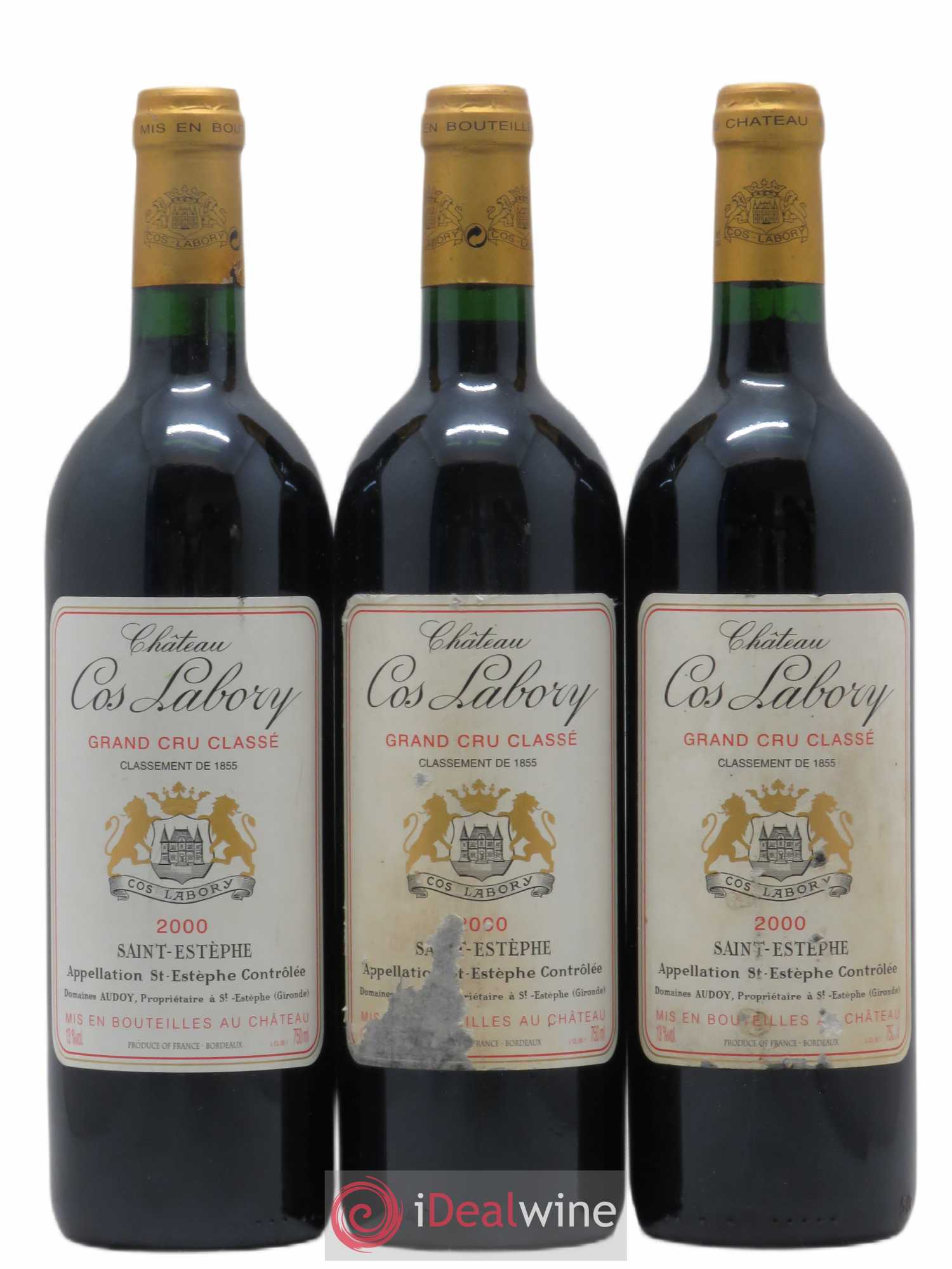 Château Cos Labory 5ème Grand Cru Classé 2000 - Lot de 3 bouteilles - 0