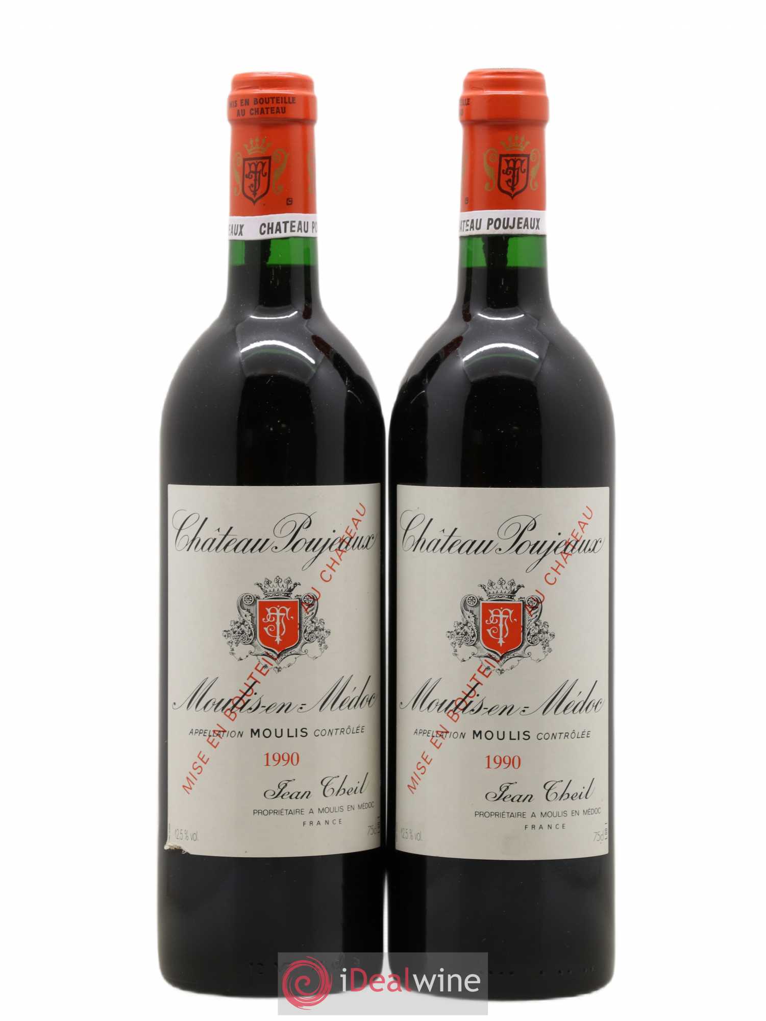 Château Poujeaux 1990 - Lot de 2 bouteilles - 0
