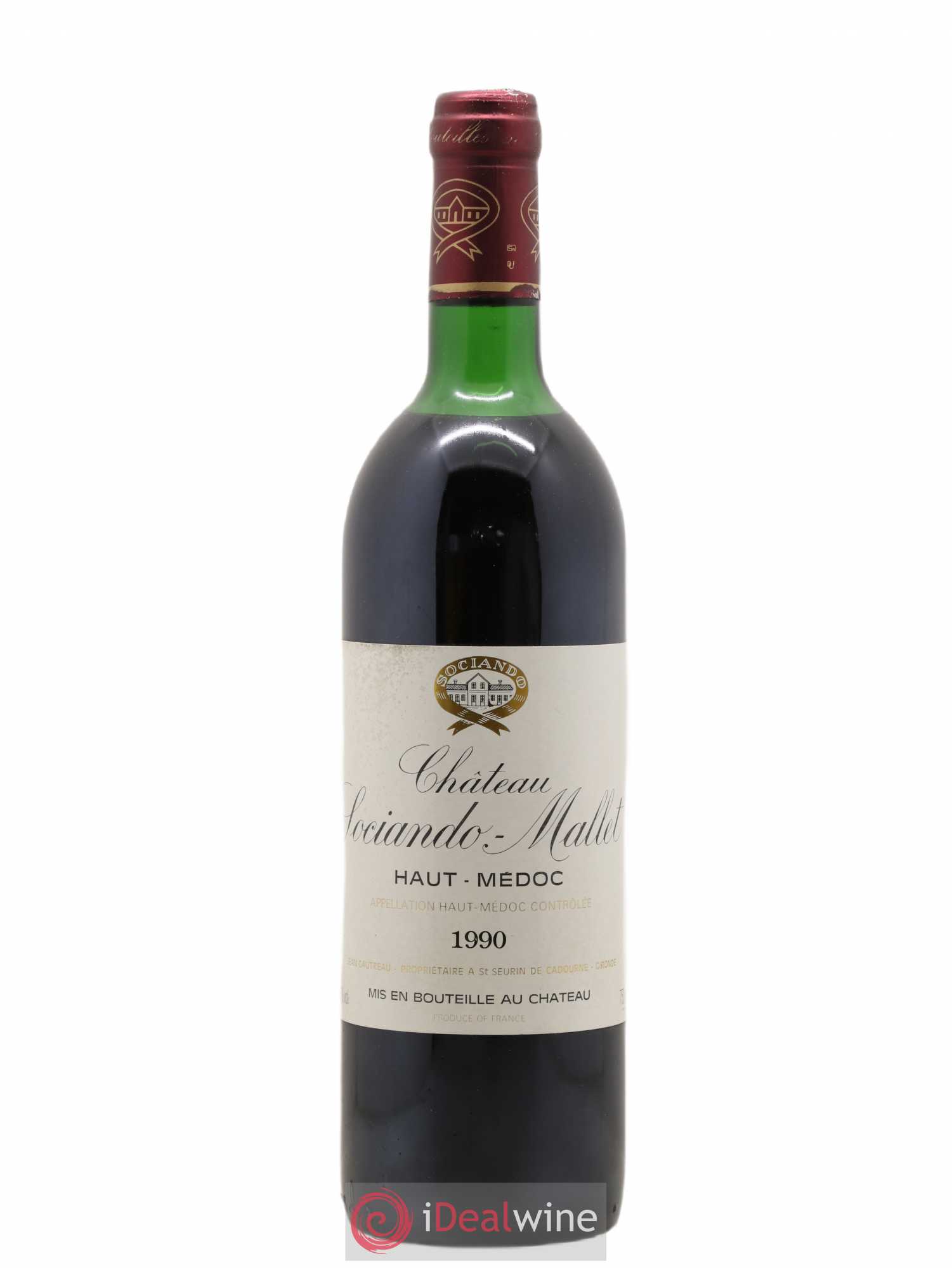 Château Sociando Mallet 1990 - Lot de 1 bouteille - 0