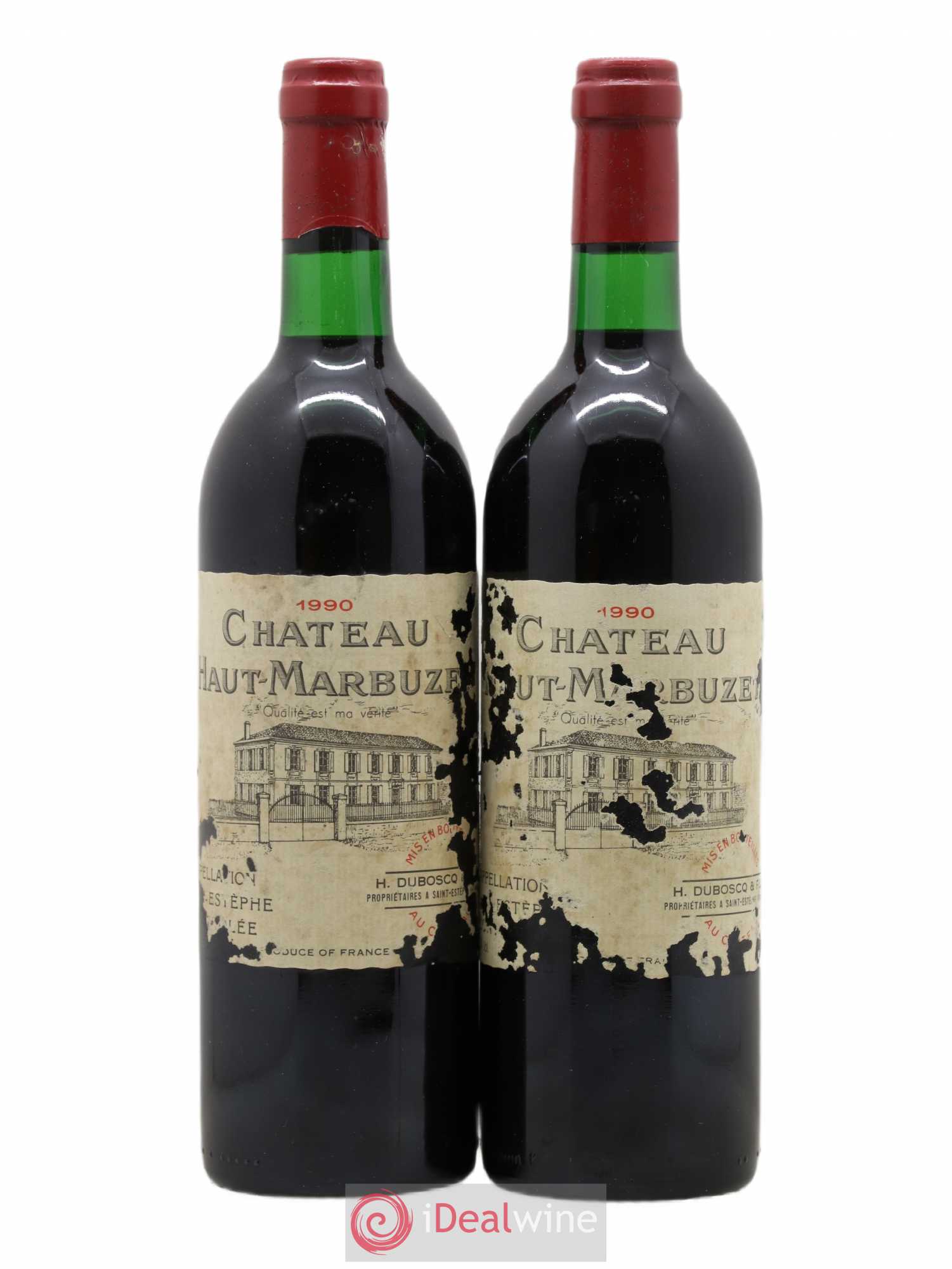 Château Haut Marbuzet 1990 - Lot de 2 bouteilles - 0