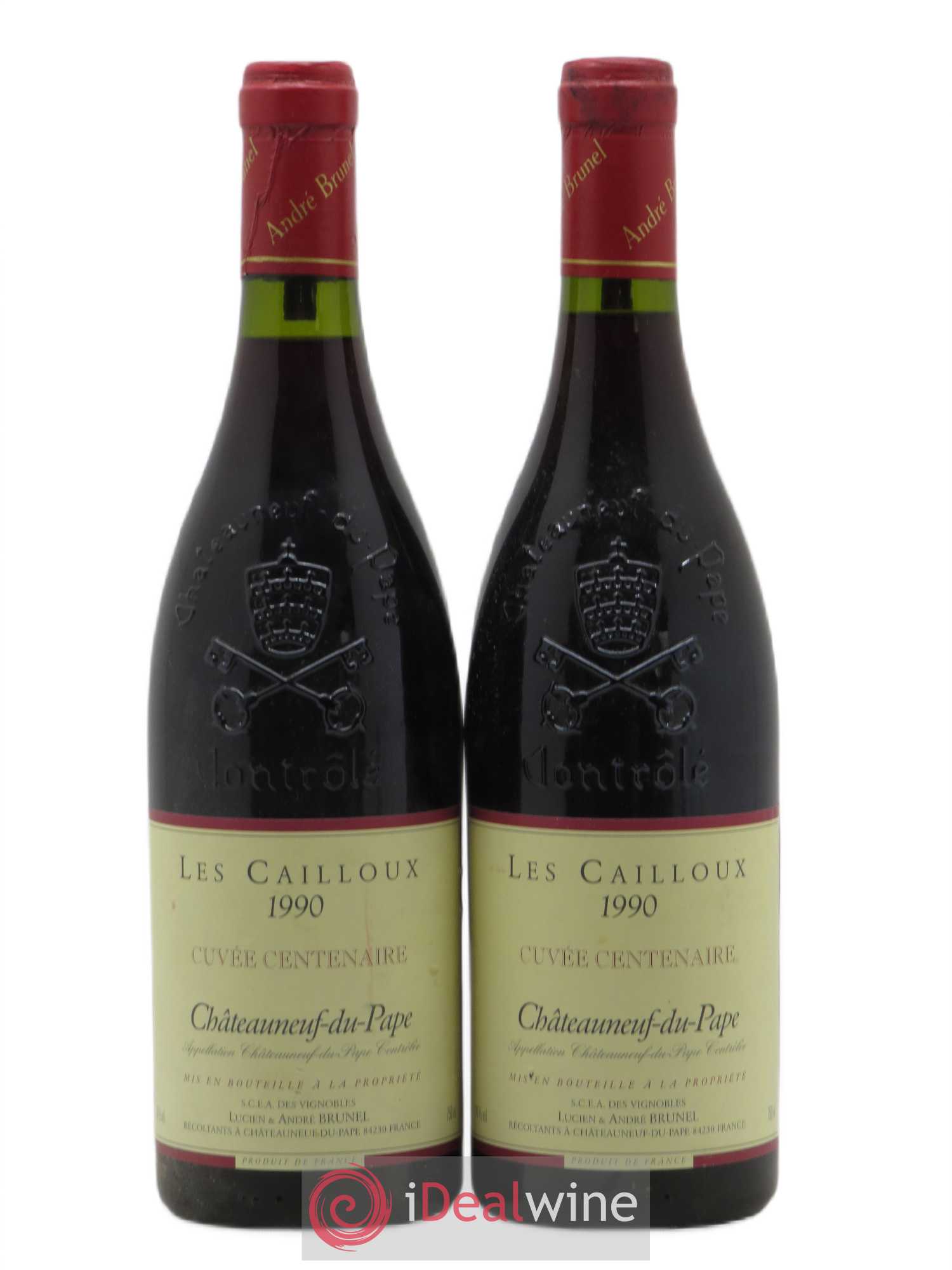 Châteauneuf-du-Pape Les Cailloux Cuvée Centenaire André Brunel 1990 - Lot de 2 bouteilles - 0