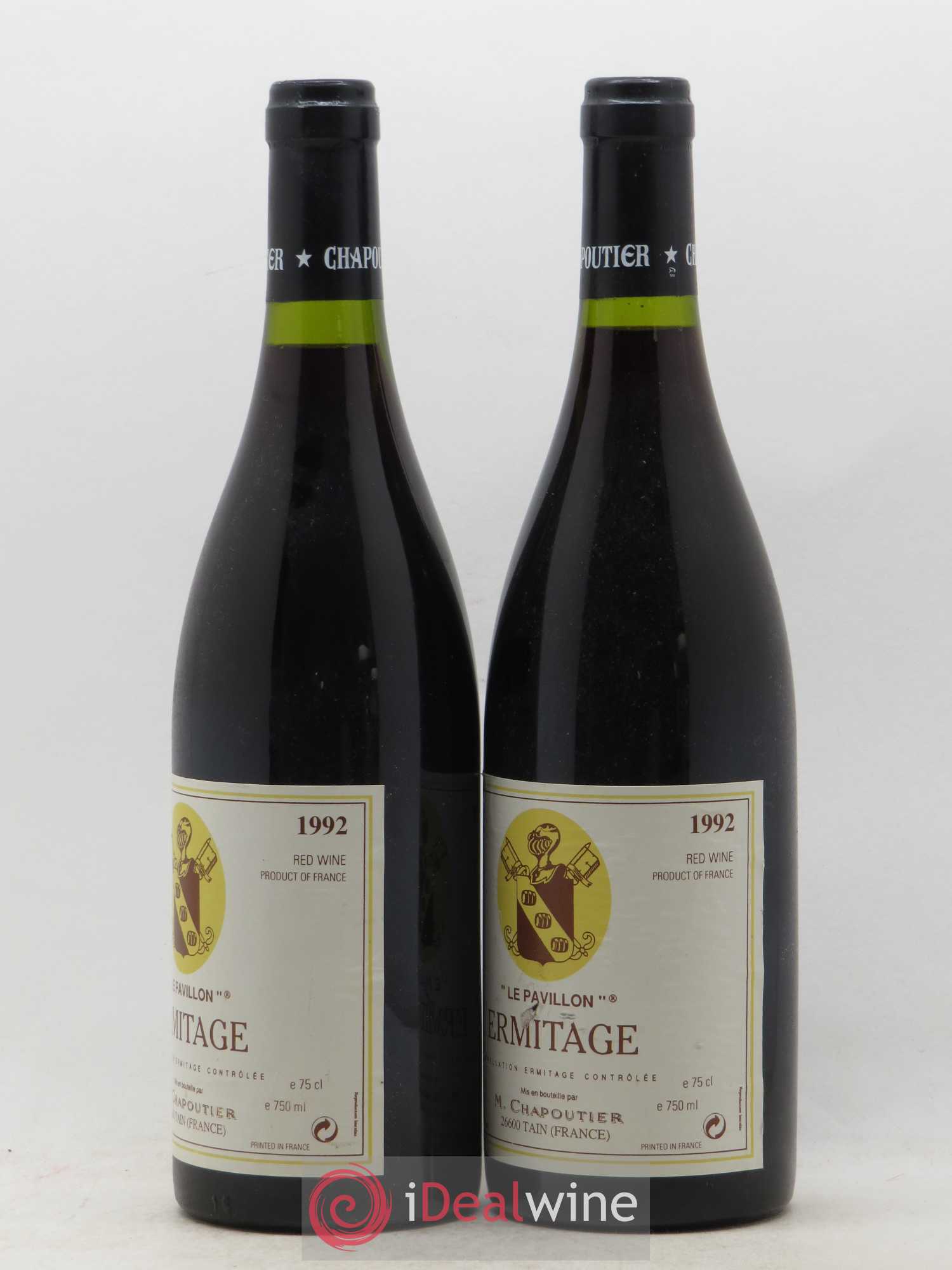 Hermitage Ermitage Le Pavillon Chapoutier 1992 - Lot de 2 bouteilles - 1