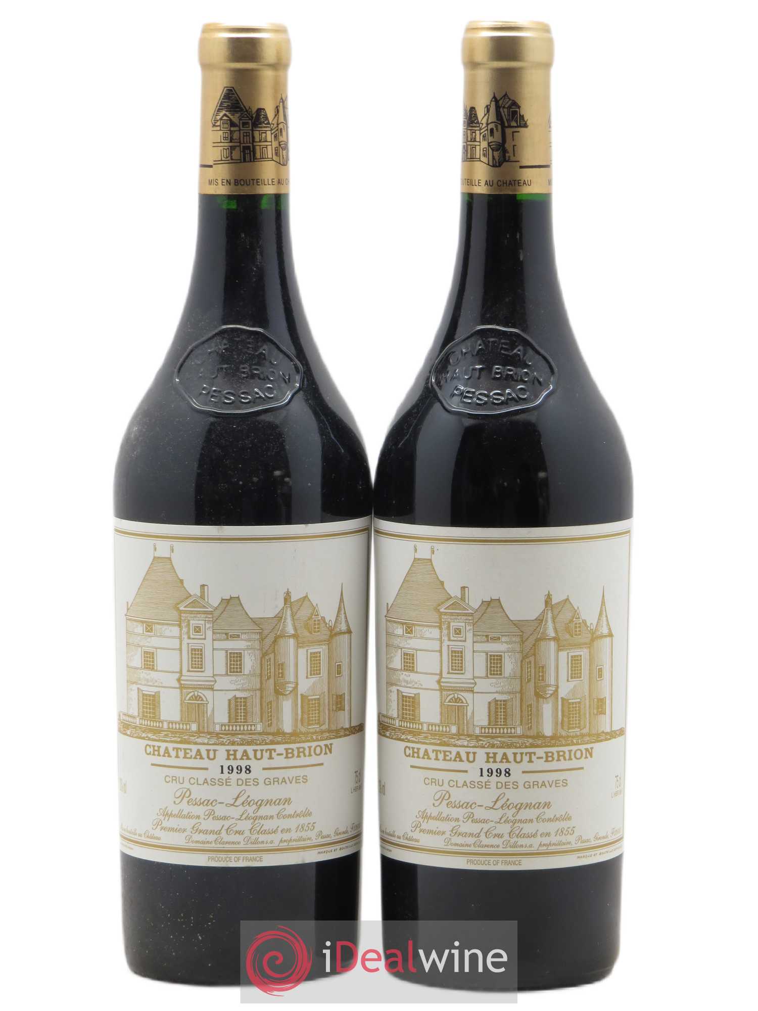 Château Haut Brion 1er Grand Cru Classé 1998 - Lot de 2 bouteilles - 0