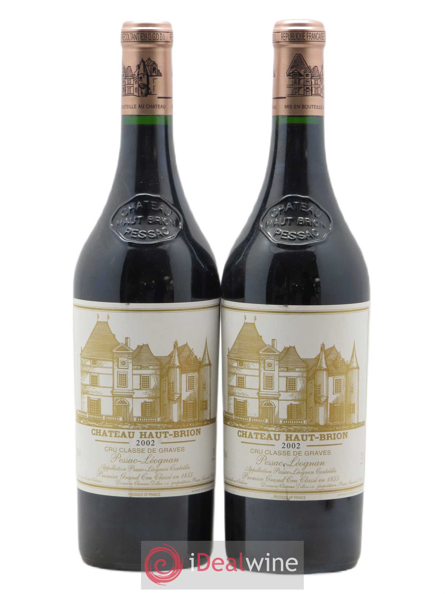 Château Haut Brion 1er Grand Cru Classé 2002 - Lot de 2 bouteilles - 0