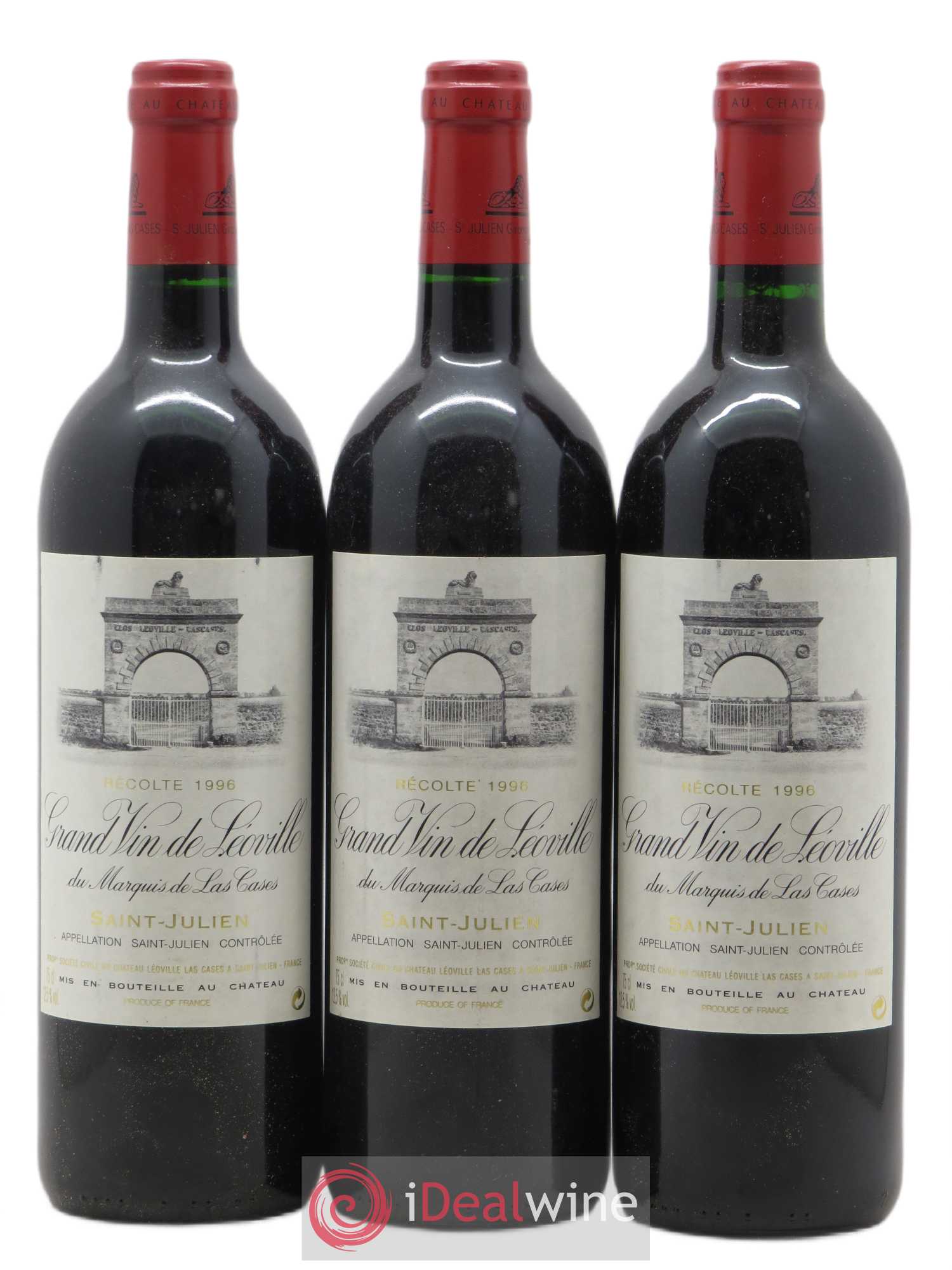 Château Léoville Las Cases 2ème Grand Cru Classé 1996 - Lot de 3 bouteilles - 0