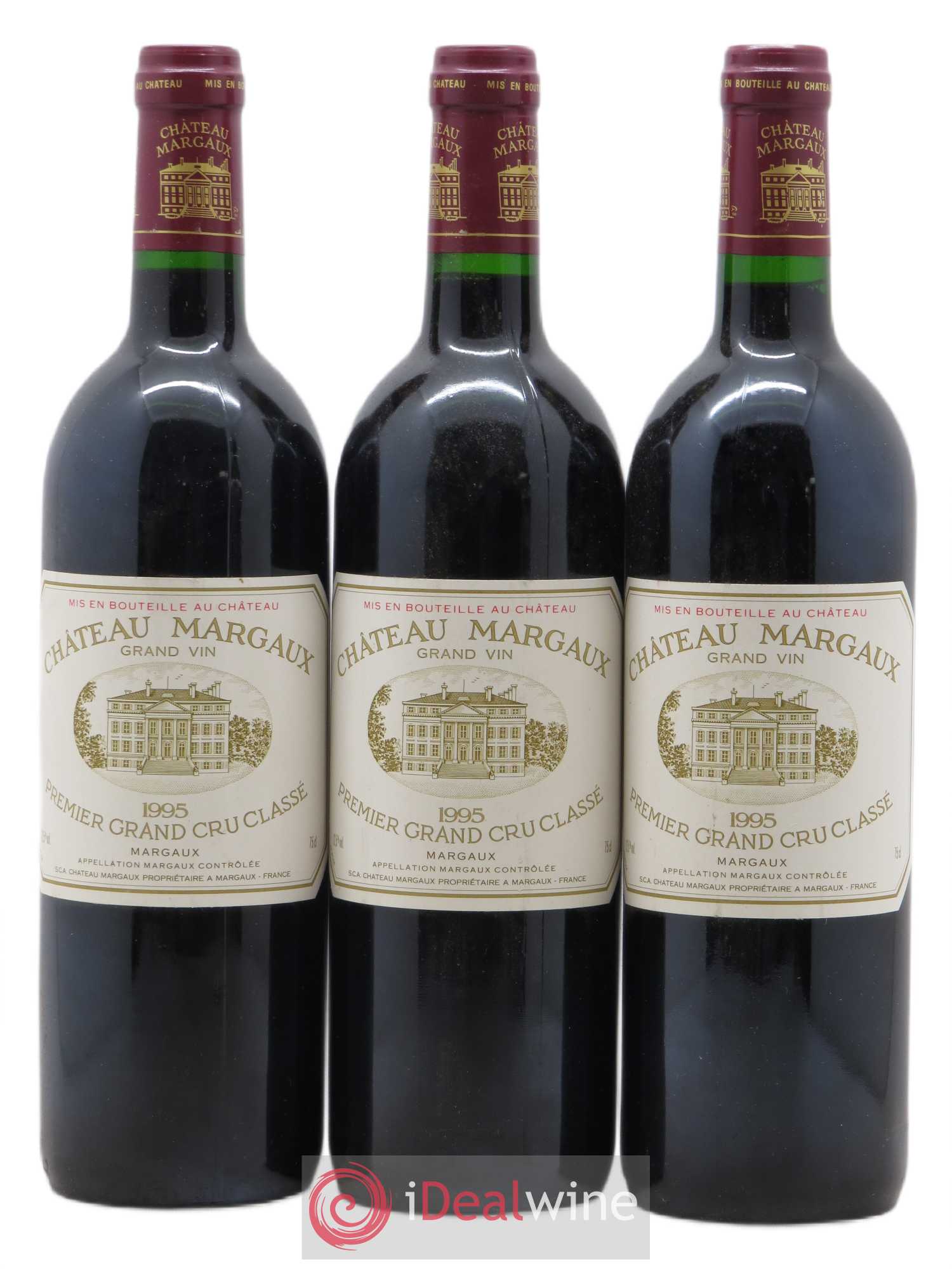 Château Margaux 1er Grand Cru Classé 1995 - Lot de 3 bouteilles - 0