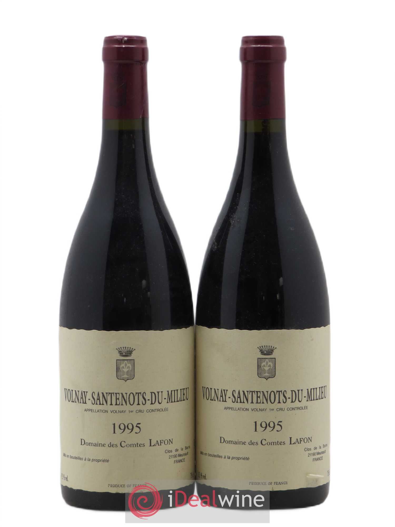 Volnay 1er Cru Santenots du Milieu Comtes Lafon (Domaine des) 1995 - Lot de 2 bouteilles - 0