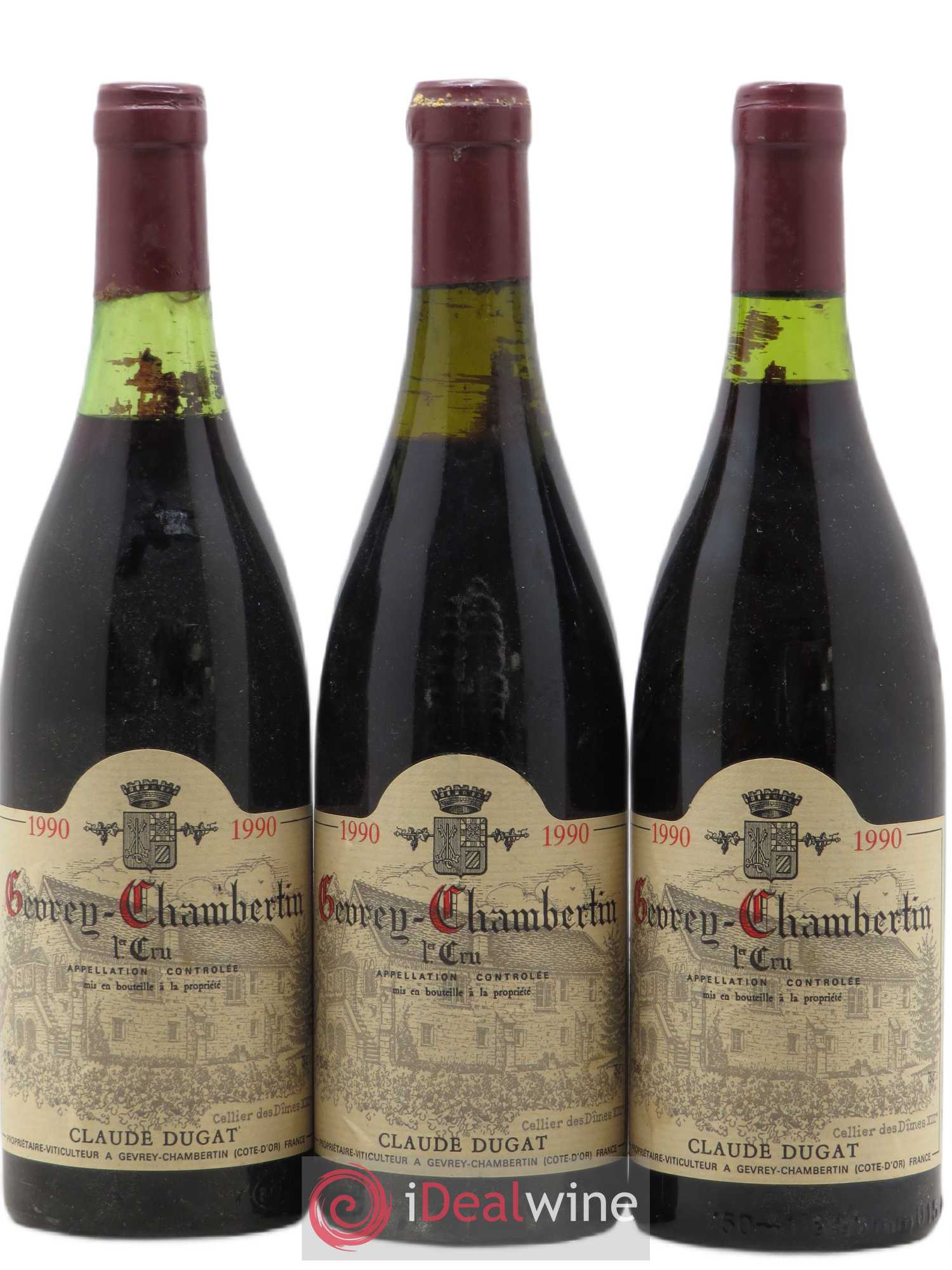 Gevrey-Chambertin 1er Cru Claude Dugat 1990 - Lot de 3 bouteilles - 0