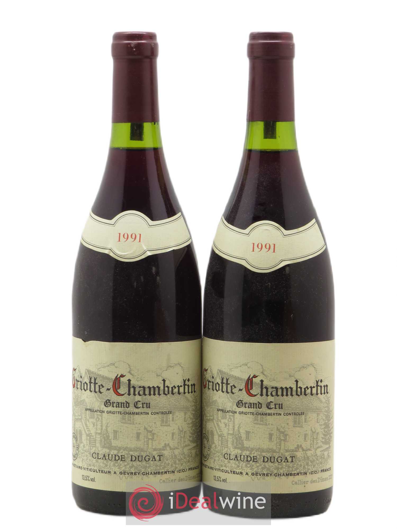 Griotte-Chambertin Grand Cru Claude Dugat 1991 - Lot de 2 bouteilles - 0