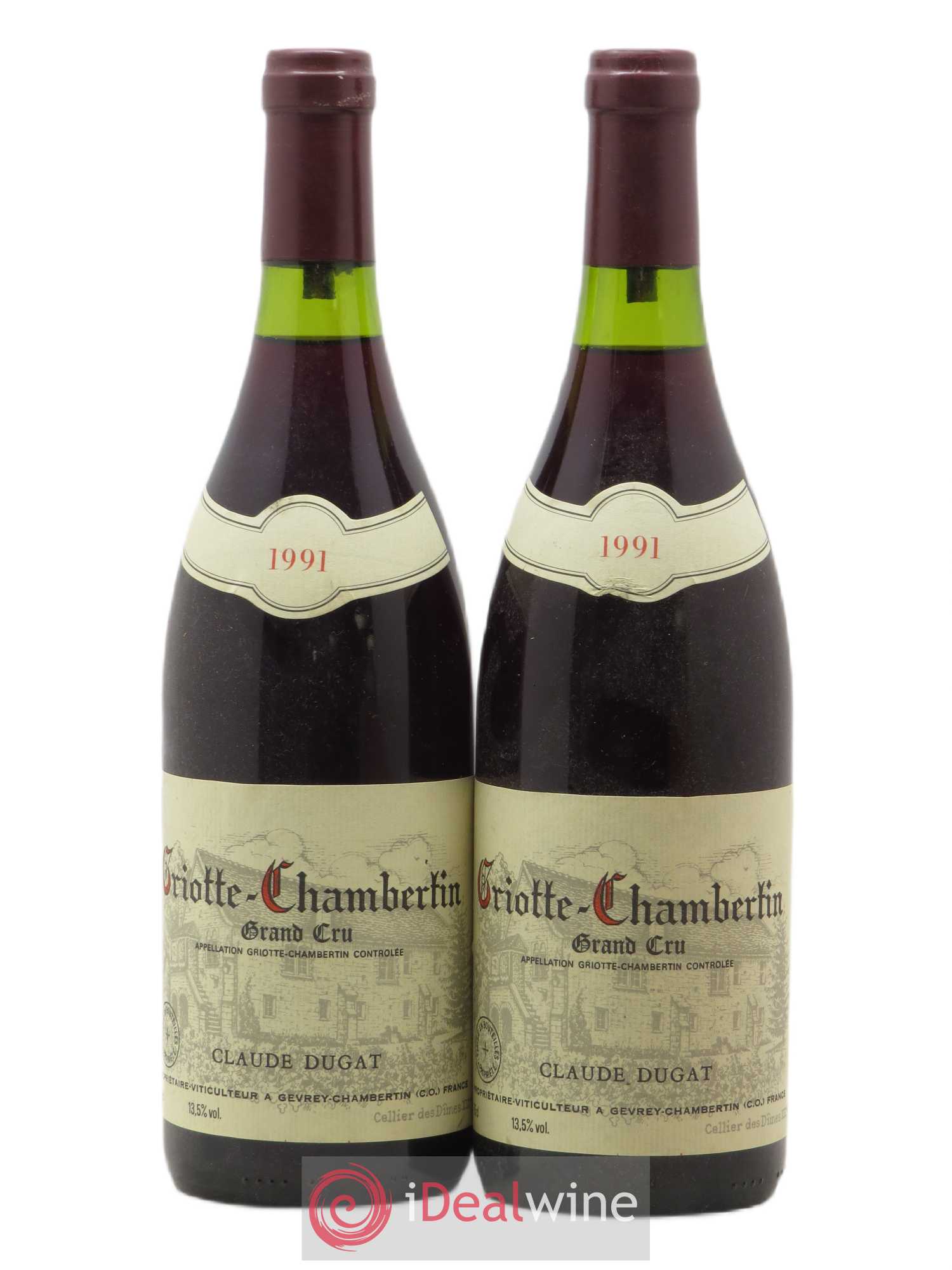 Griotte-Chambertin Grand Cru Claude Dugat 1991 - Lot de 2 bouteilles - 0