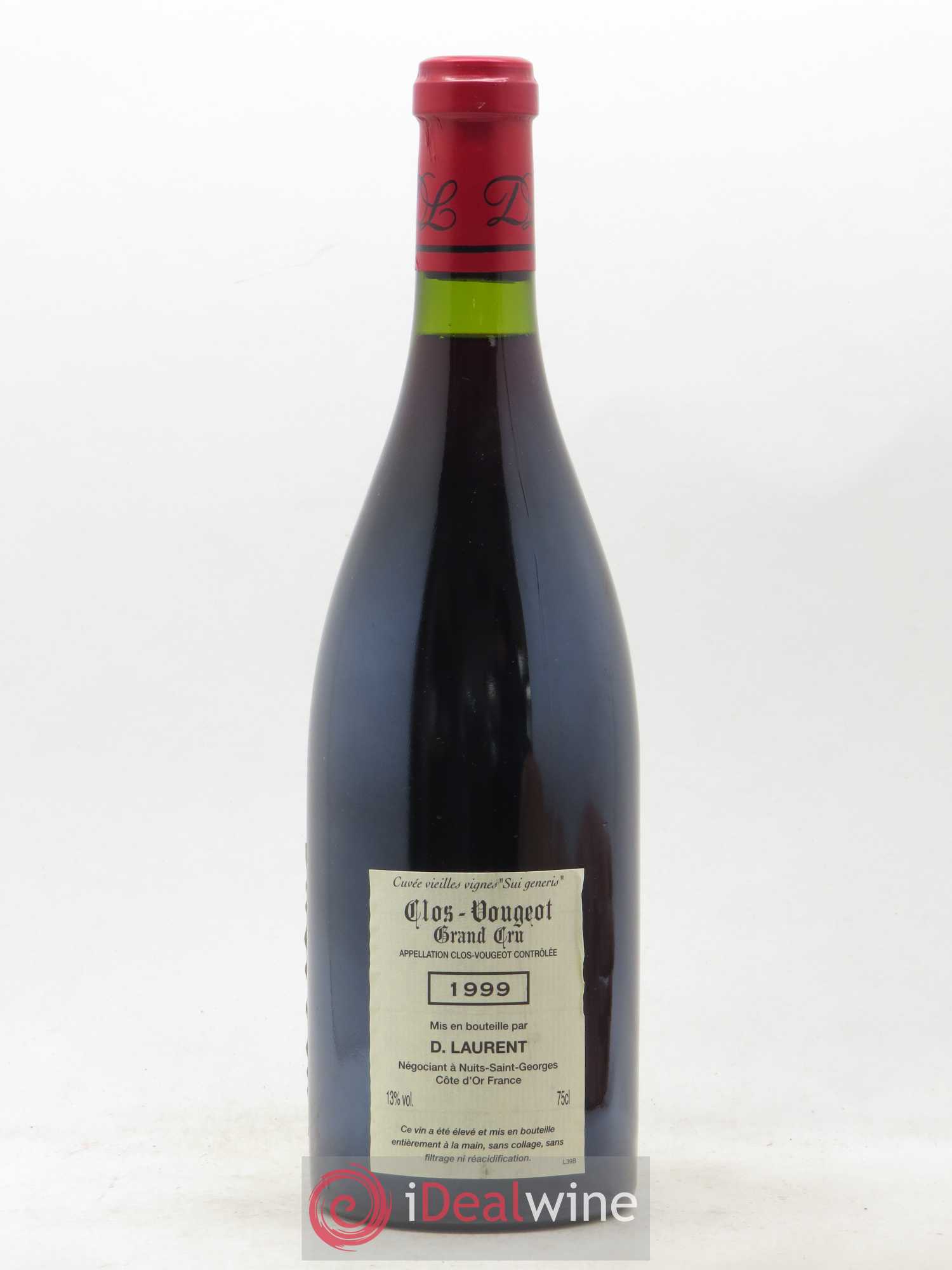 Clos de Vougeot Grand Cru Vieilles vignes Sui Generis Dominique Laurent 1999 - Lot de 1 bouteille - 1