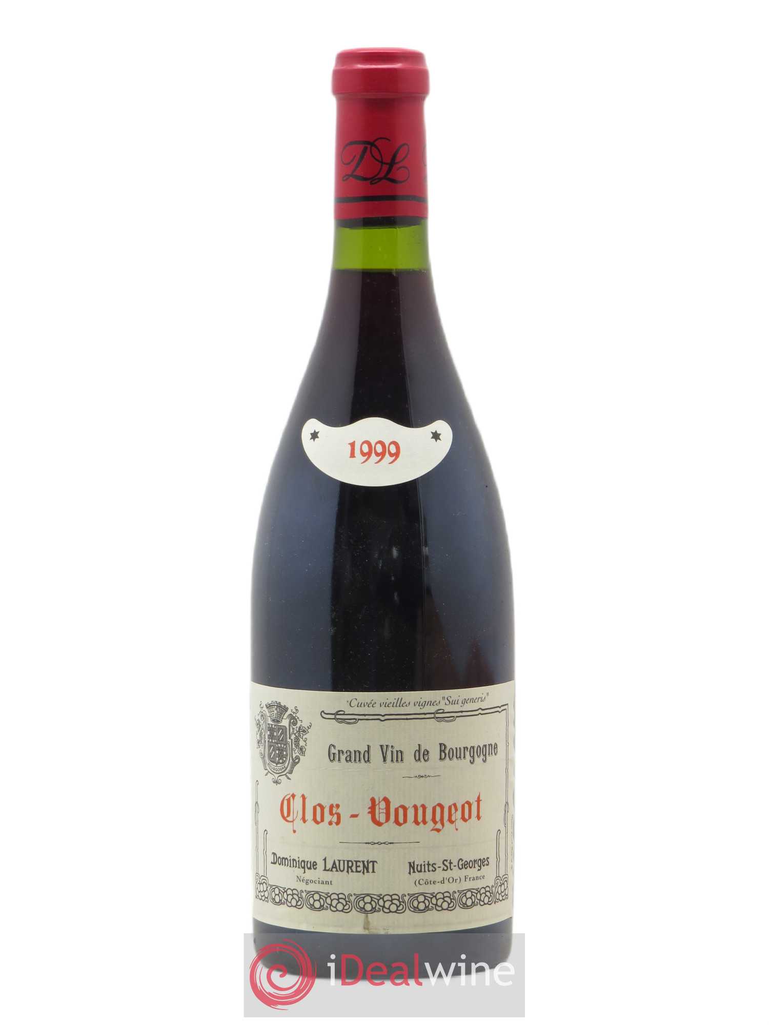 Clos de Vougeot Grand Cru Vieilles vignes Sui Generis Dominique Laurent 1999 - Lot de 1 bouteille - 0