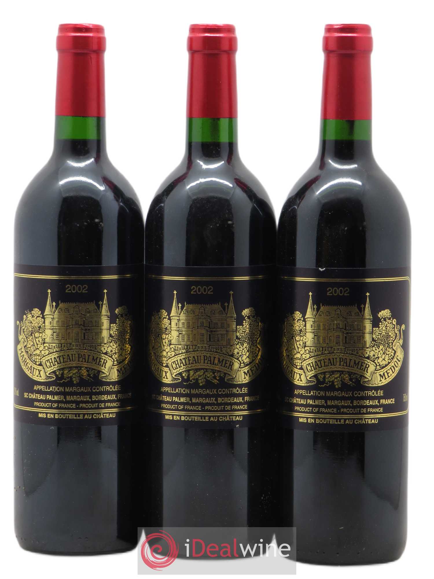 Château Palmer 3ème Grand Cru Classé 2002 - Lot de 3 bouteilles - 0