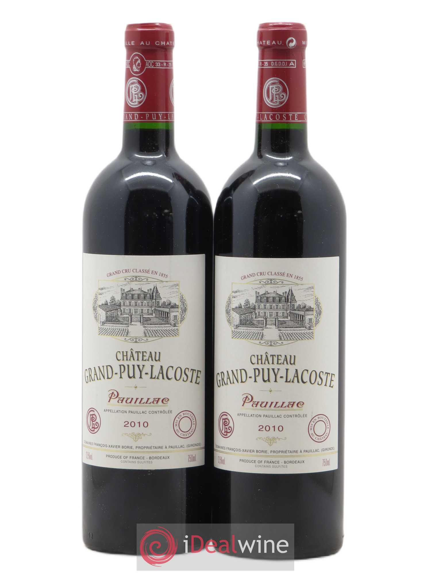Château Grand Puy Lacoste 5ème Grand Cru Classé 2010 - Lot de 2 bouteilles - 0