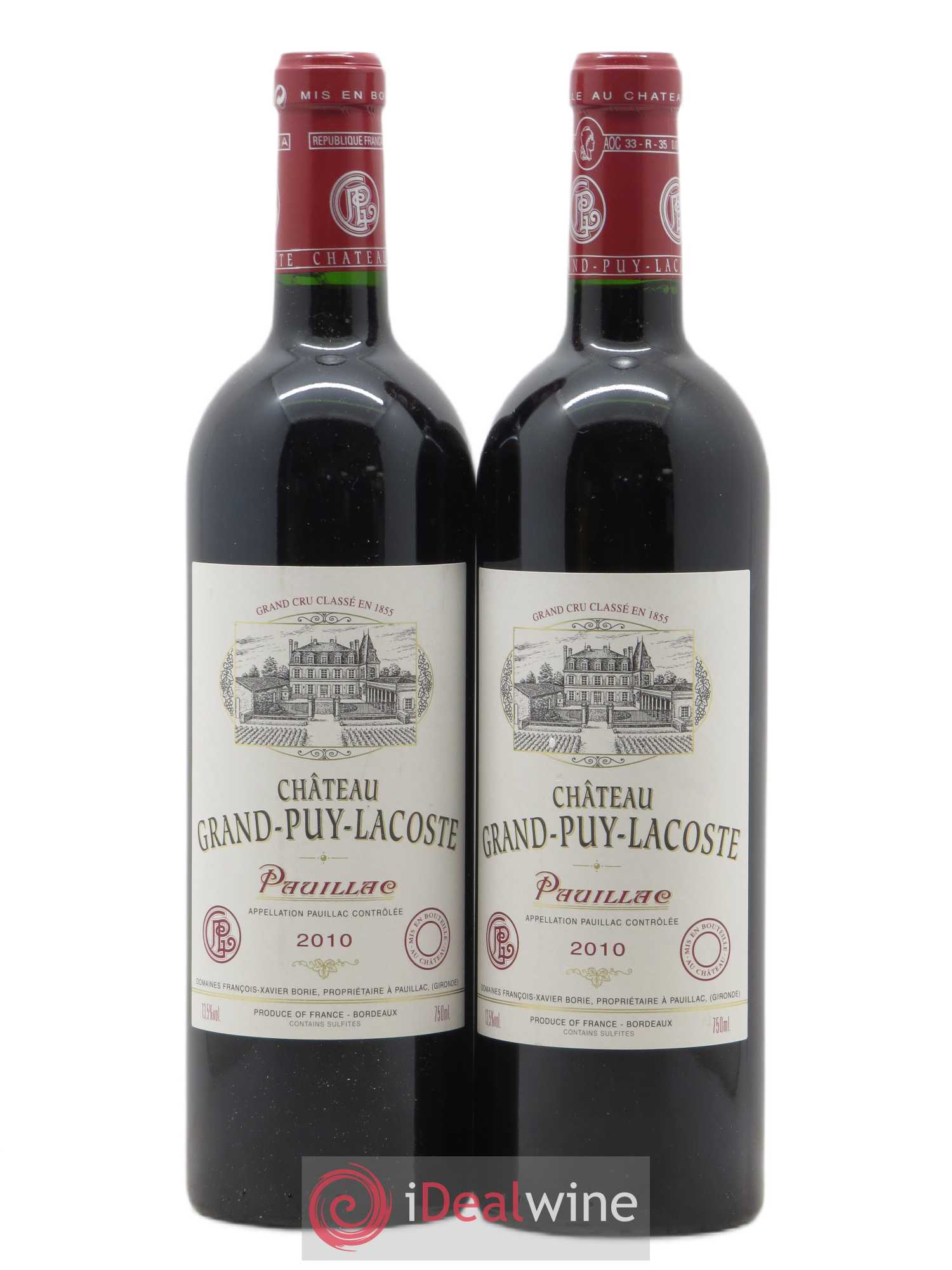 Château Grand Puy Lacoste 5ème Grand Cru Classé 2010 - Lot de 2 bouteilles - 0