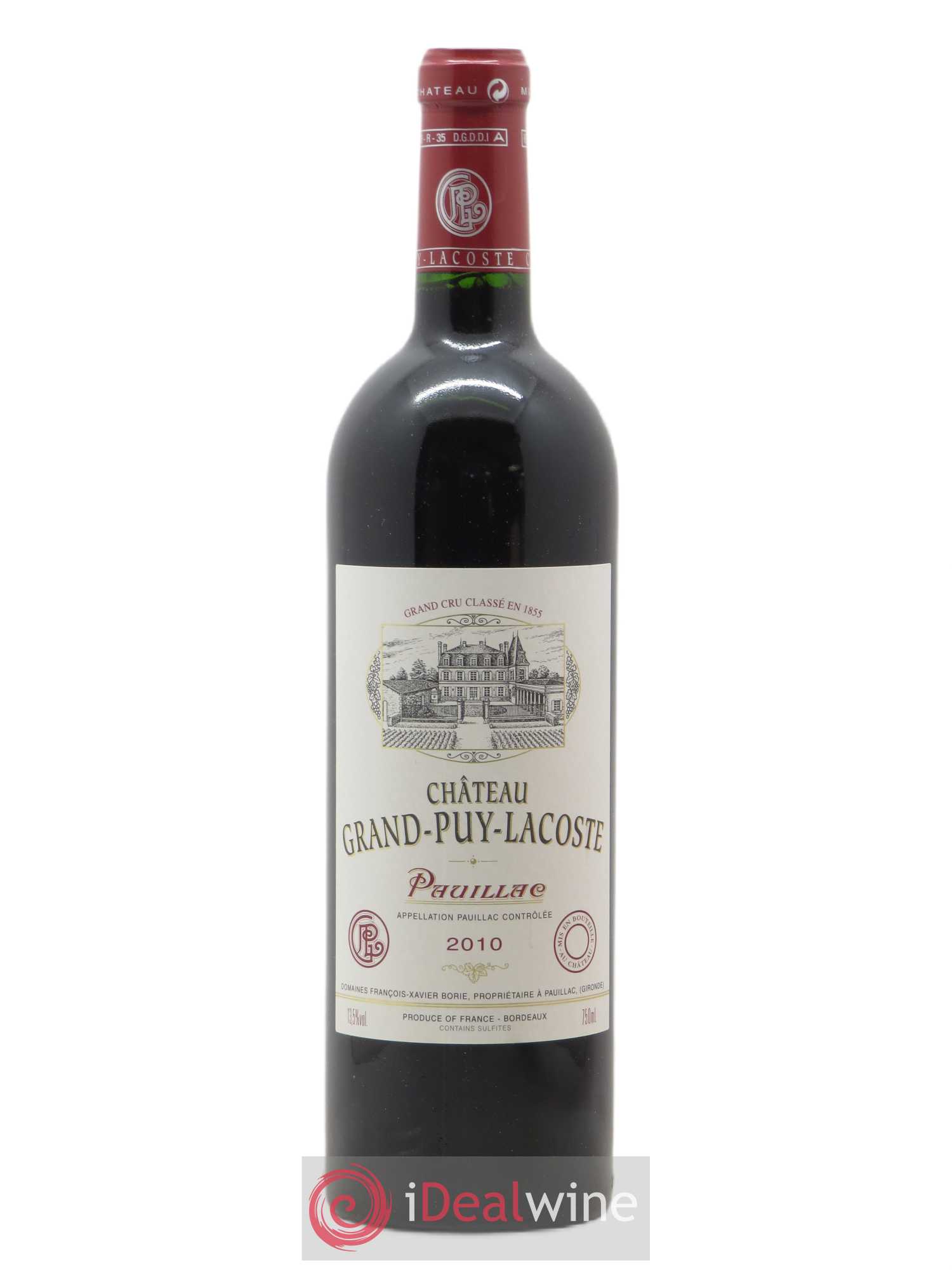 Château Grand Puy Lacoste 5ème Grand Cru Classé 2010 - Lot de 1 bouteille - 0