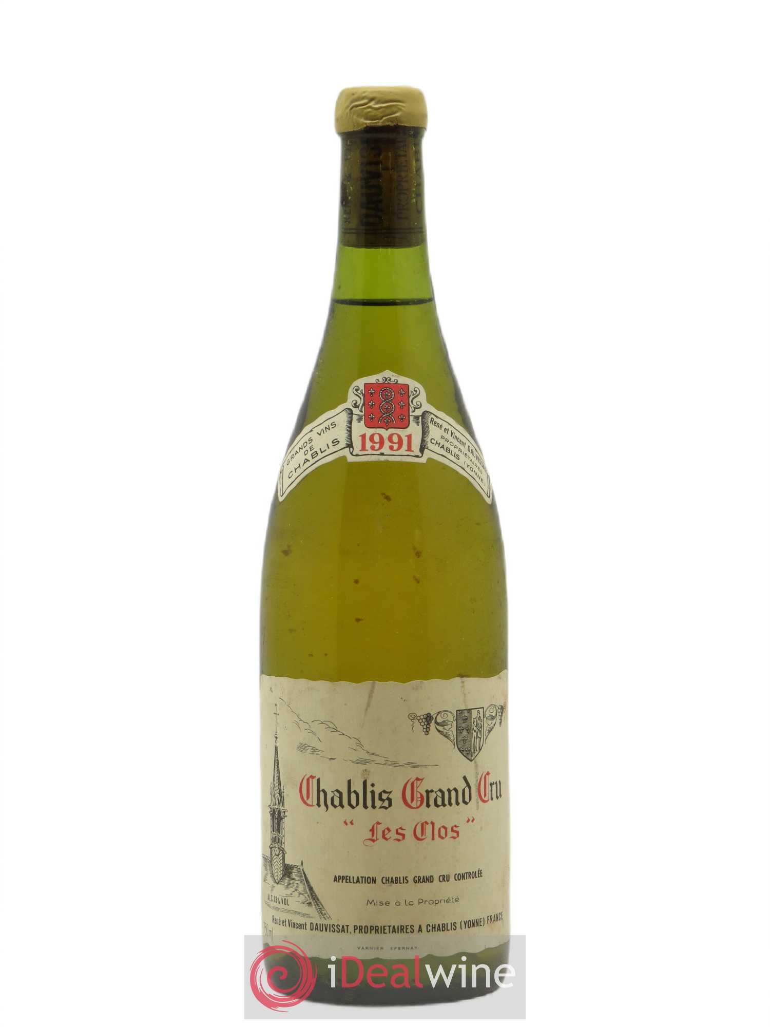 Chablis Grand Cru Les Clos Vincent Dauvissat (Domaine) 1991 - Lot de 1 bouteille - 0
