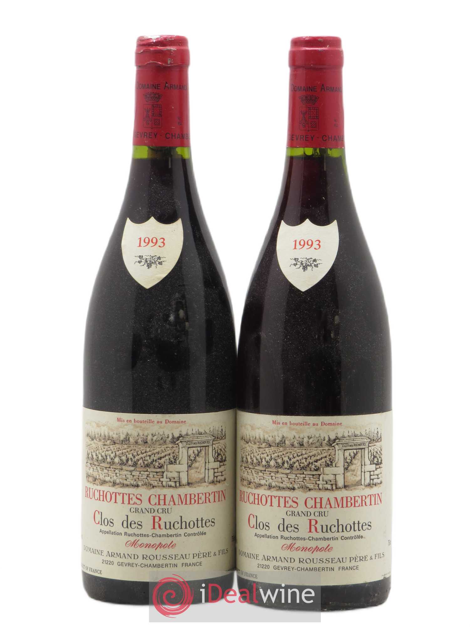 Ruchottes-Chambertin Grand Cru Clos des Ruchottes Armand Rousseau (Domaine) 1993 - Lot de 2 bouteilles - 0